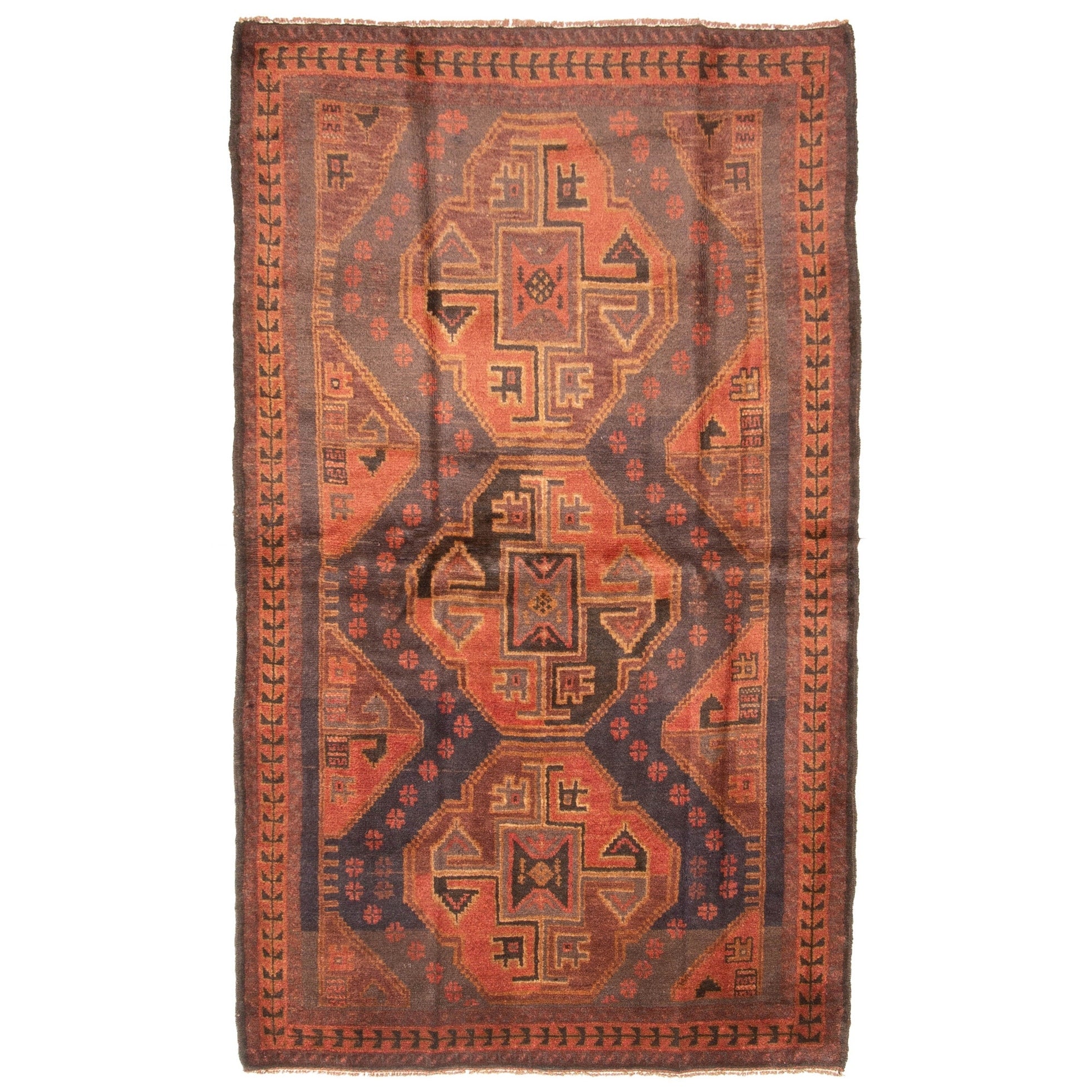 Ecarpetgallery Hand Knotted Rizbaft Dark Red Wool Rug 311 X 68