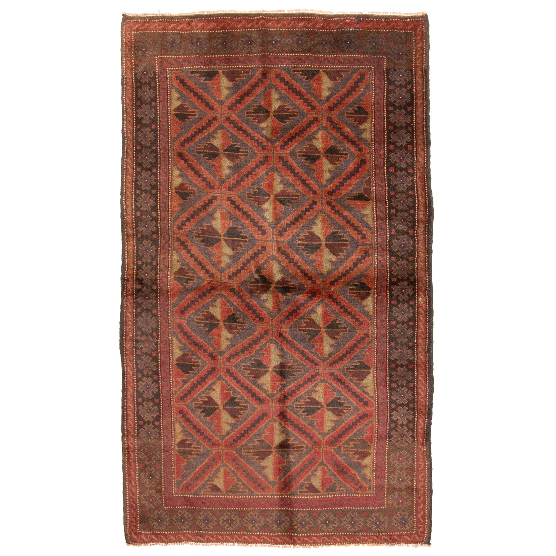 Ecarpetgallery Hand Knotted Rizbaft Dark Red Wool Rug 35 X 510