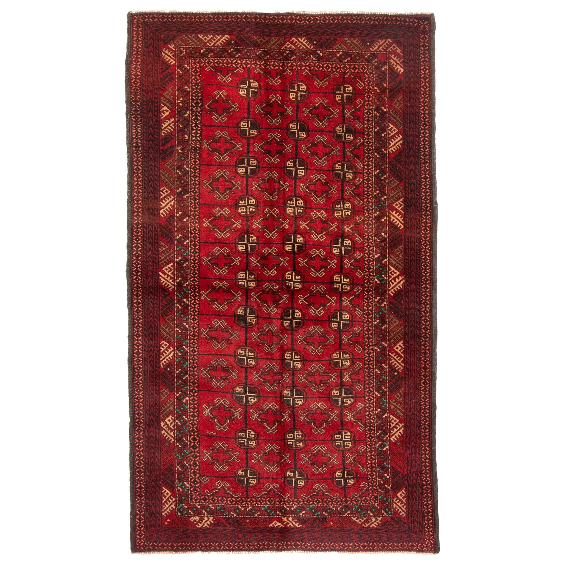 Ecarpetgallery Hand Knotted Rizbaft Dark Red Wool Rug 35 X 511