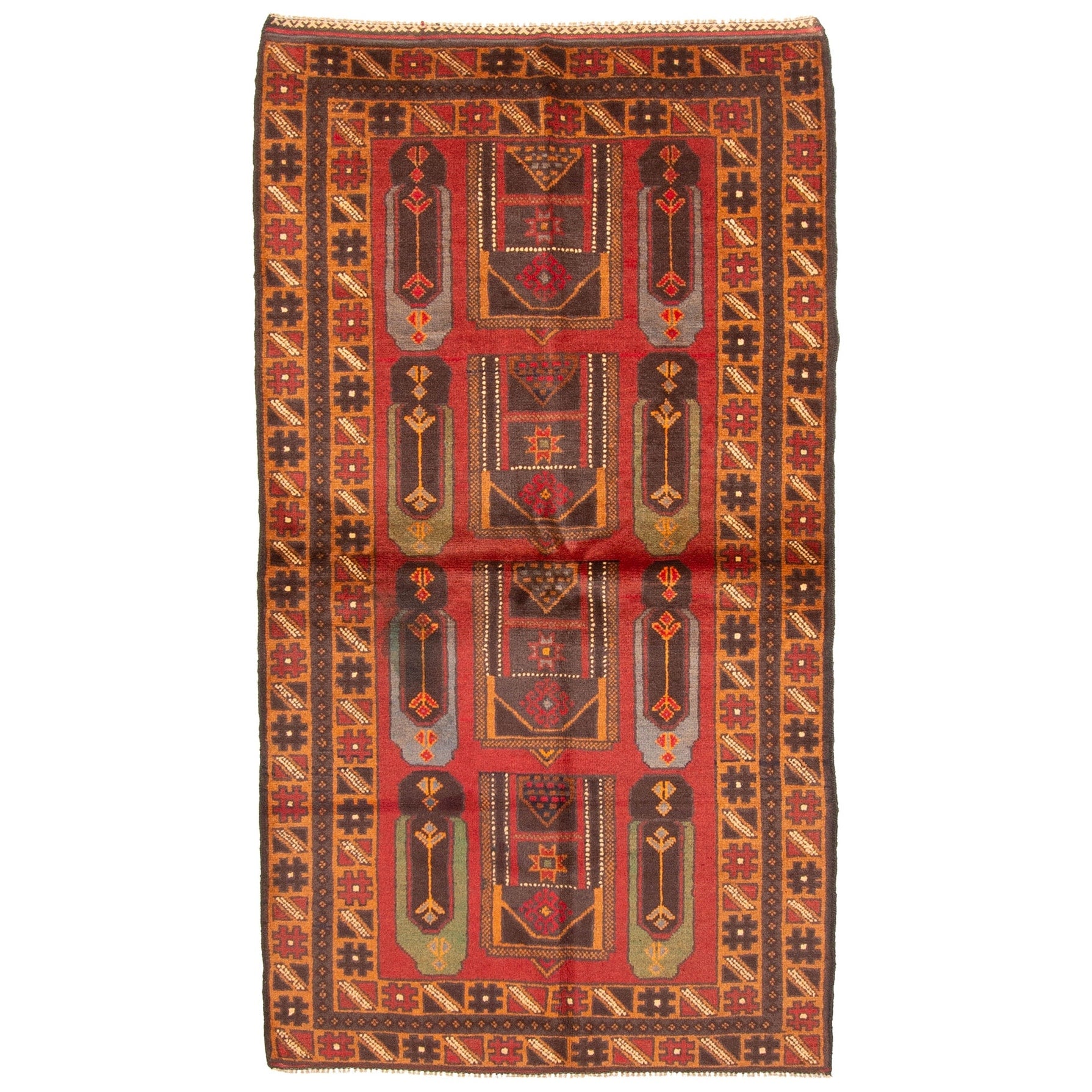Ecarpetgallery Hand Knotted Rizbaft Dark Red Wool Rug 32 X 511