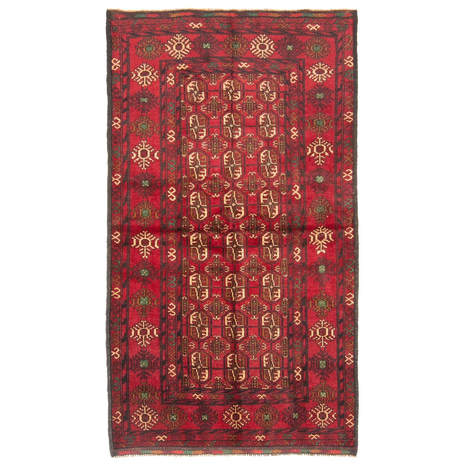 Ecarpetgallery Hand Knotted Rizbaft Dark Red Wool Rug 35 X 511