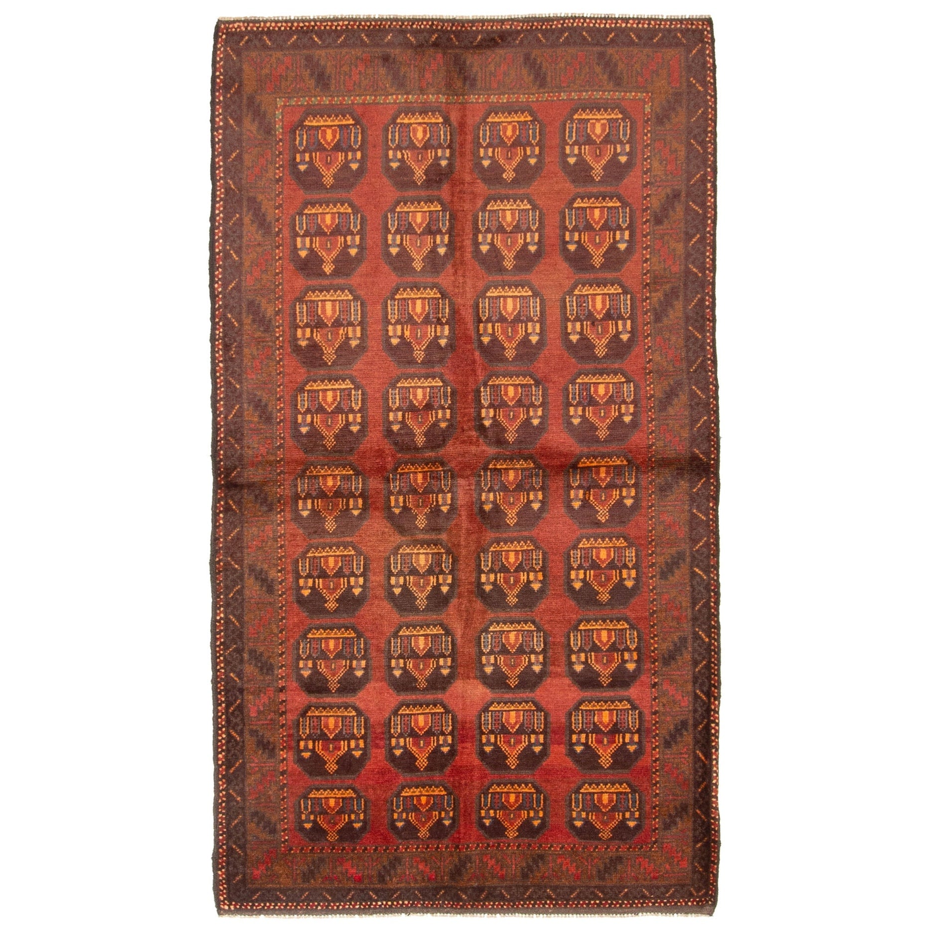 Ecarpetgallery Hand Knotted Rizbaft Dark Red Wool Rug 34 X 61