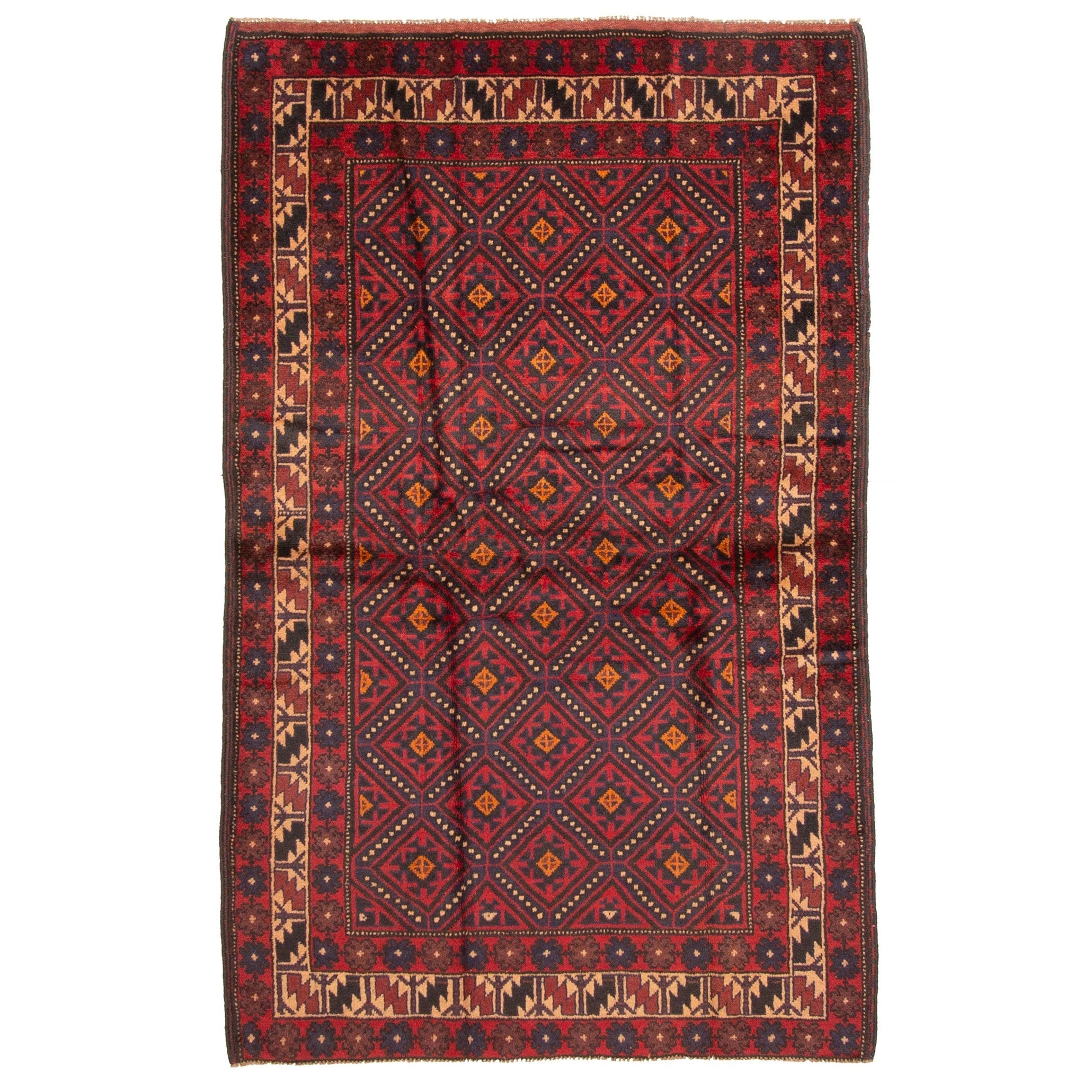 Ecarpetgallery Hand Knotted Rizbaft Dark Red Wool Rug 310 X 62