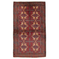 Ecarpetgallery Hand Knotted Rizbaft Dark Red Wool Rug 35 X 64