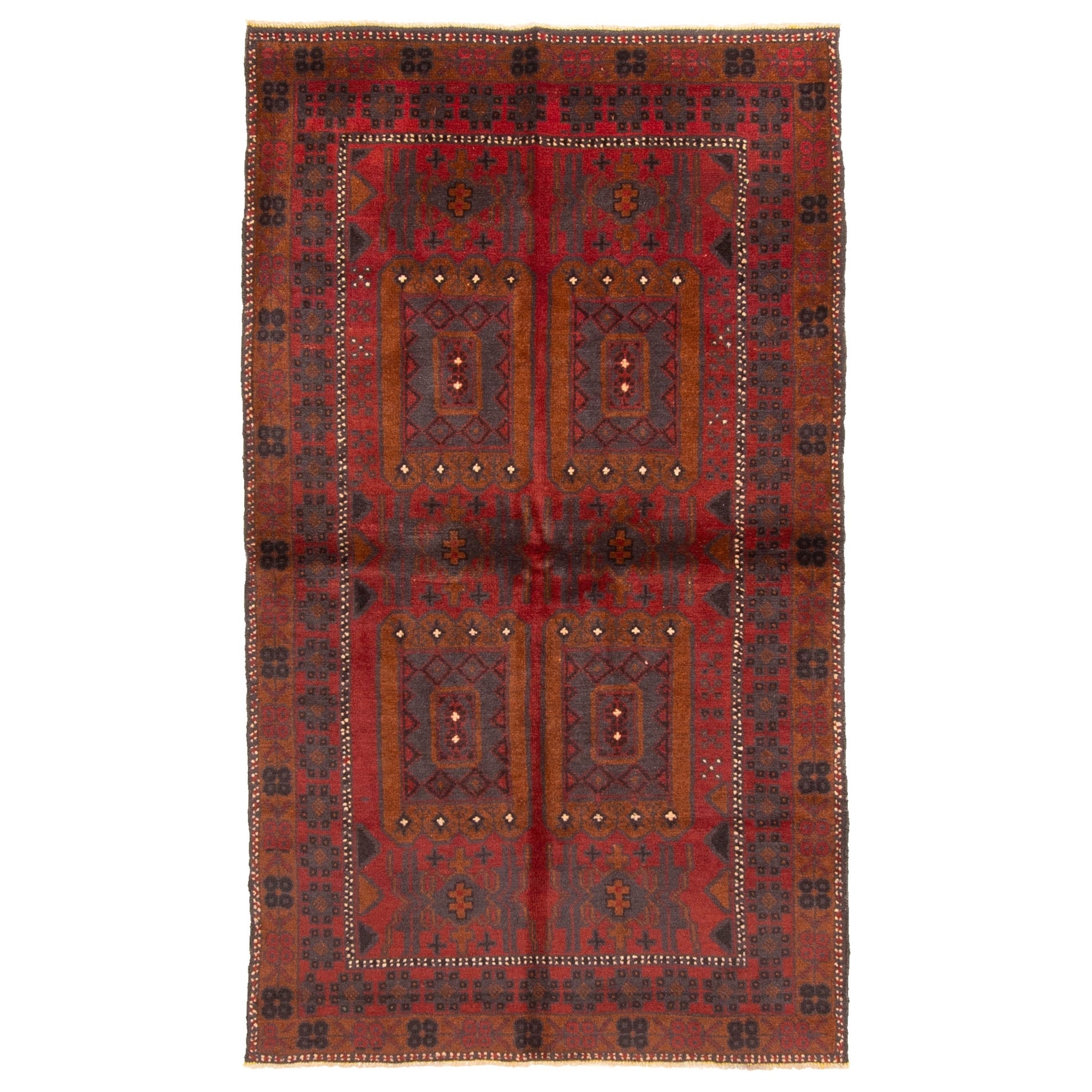 Ecarpetgallery Hand Knotted Rizbaft Dark Red Wool Rug 35 X 511