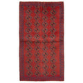 Ecarpetgallery Hand Knotted Rizbaft Dark Red Wool Rug 37 X 64