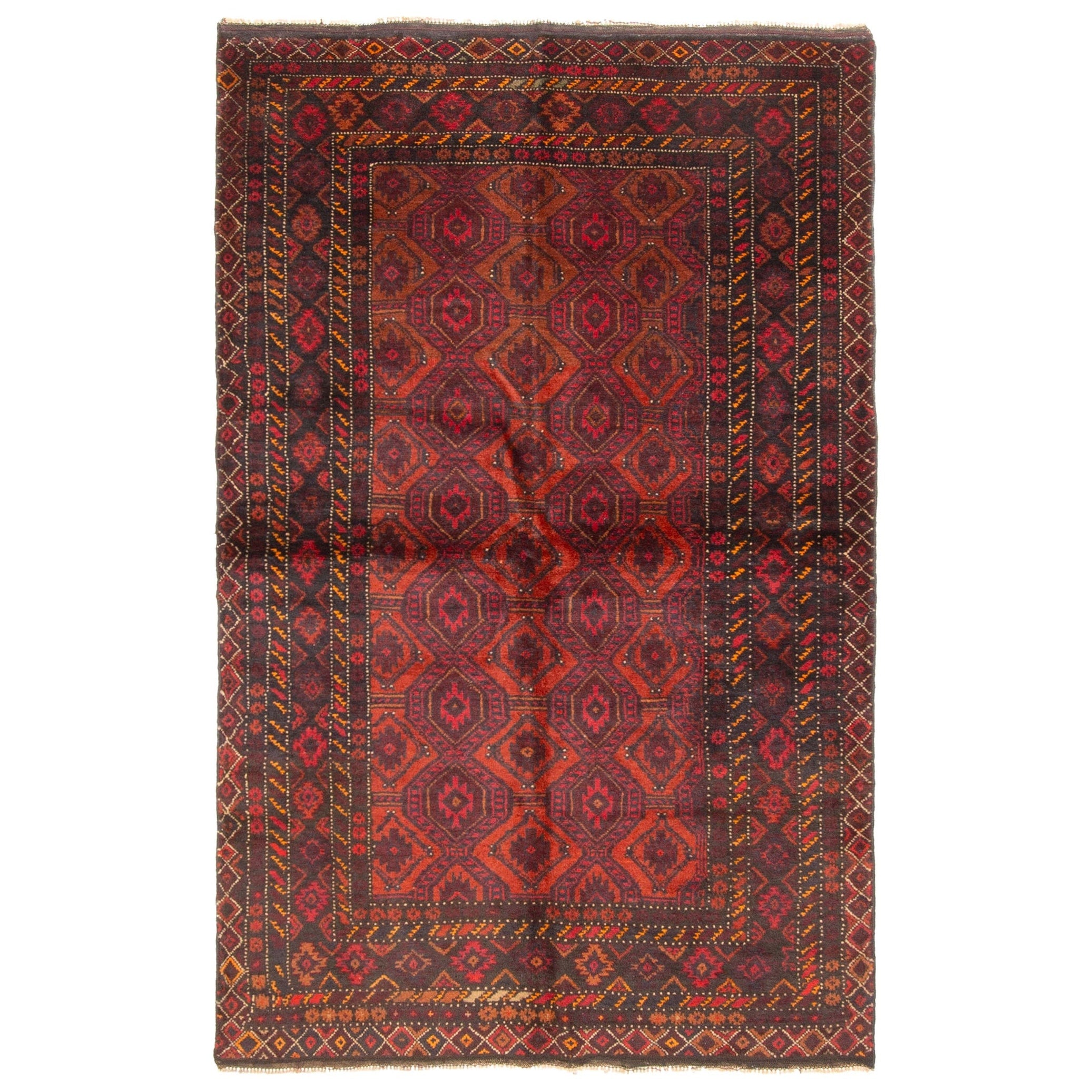 Ecarpetgallery Hand Knotted Rizbaft Dark Red Wool Rug 34 X 57