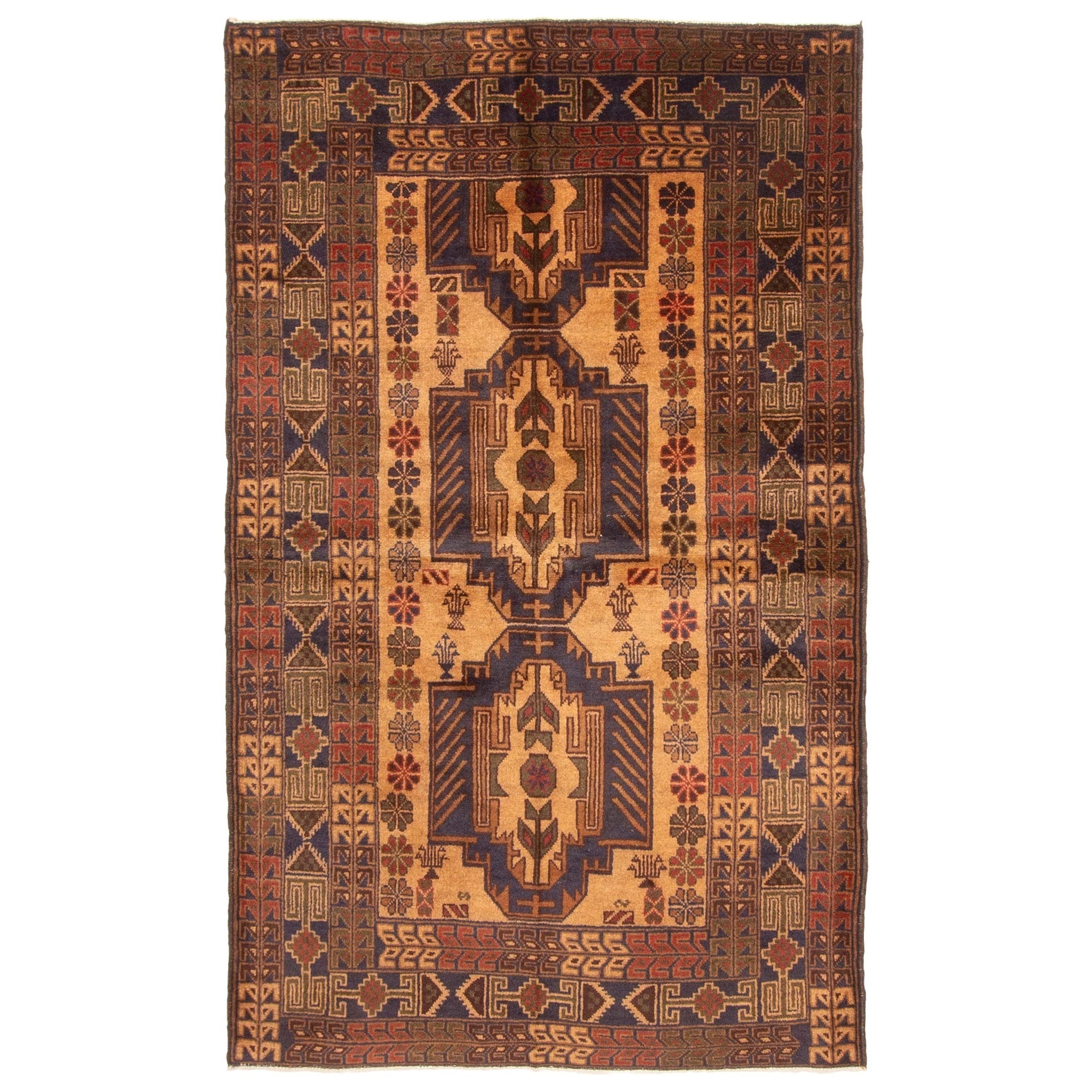 Ecarpetgallery Hand Knotted Rizbaft Light Brown Wool Rug 37 X 511