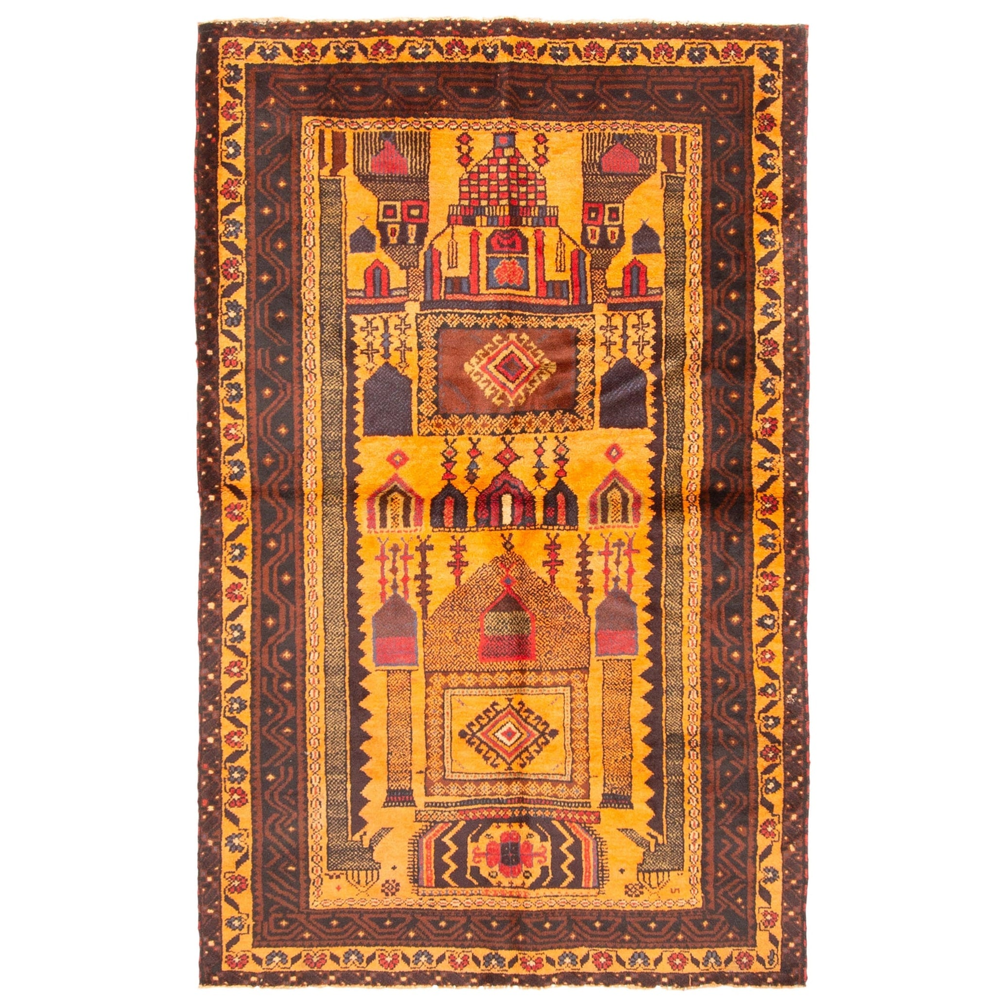 Ecarpetgallery Hand Knotted Rizbaft Light Brown Wool Rug 38 X 511