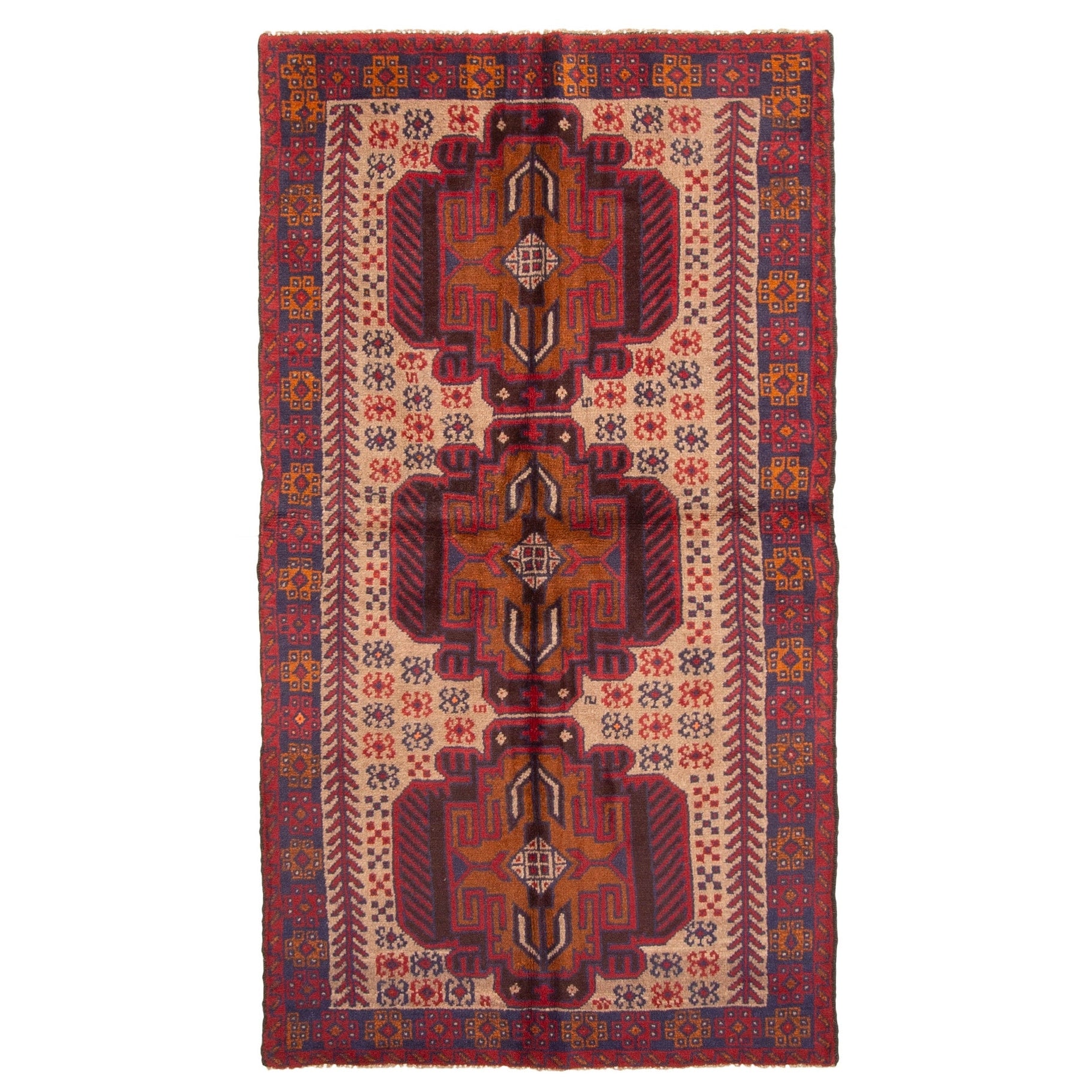 Ecarpetgallery Hand Knotted Rizbaft Light Khaki Wool Rug 34 X 61