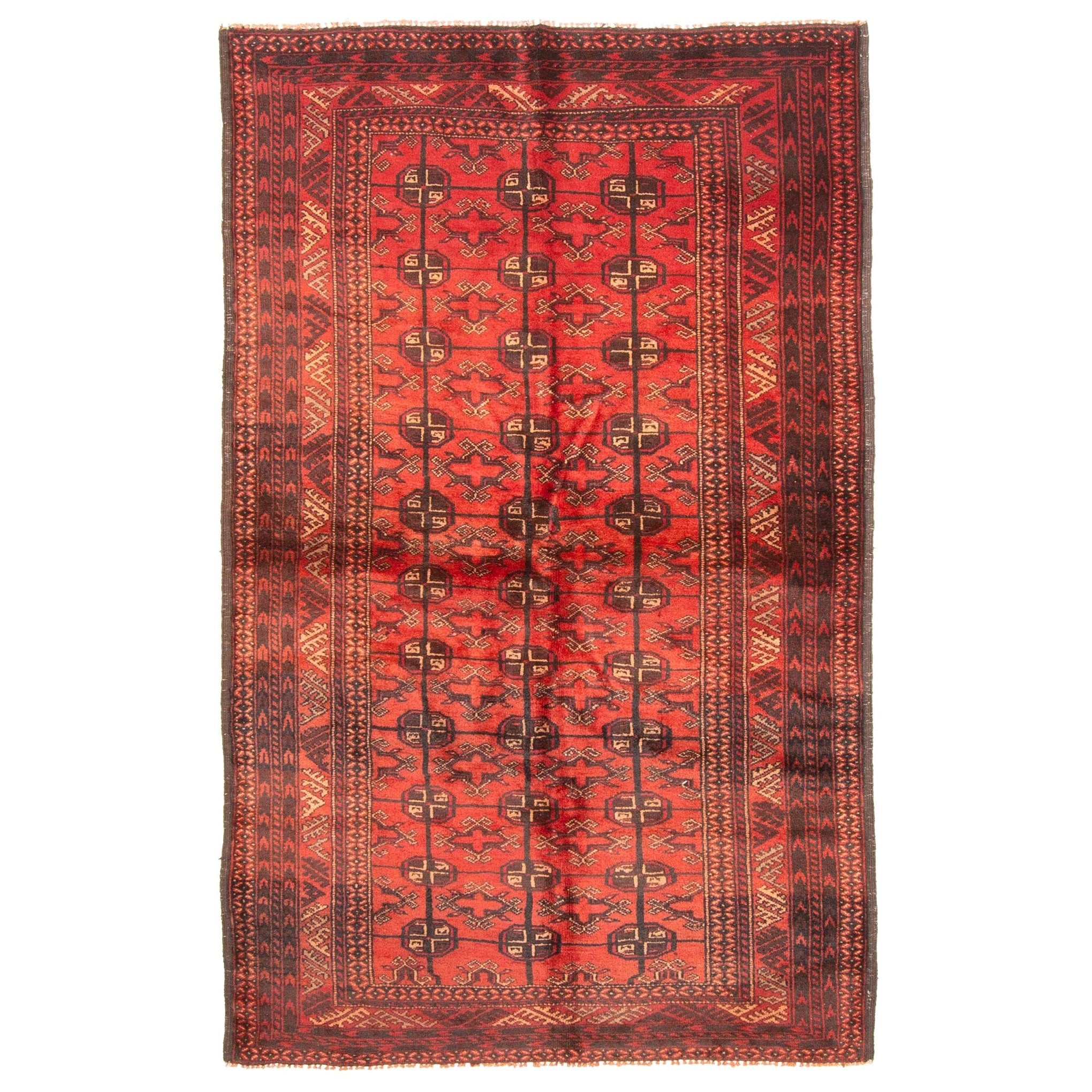 Ecarpetgallery Hand Knotted Rizbaft Red Wool Rug 38 X 511
