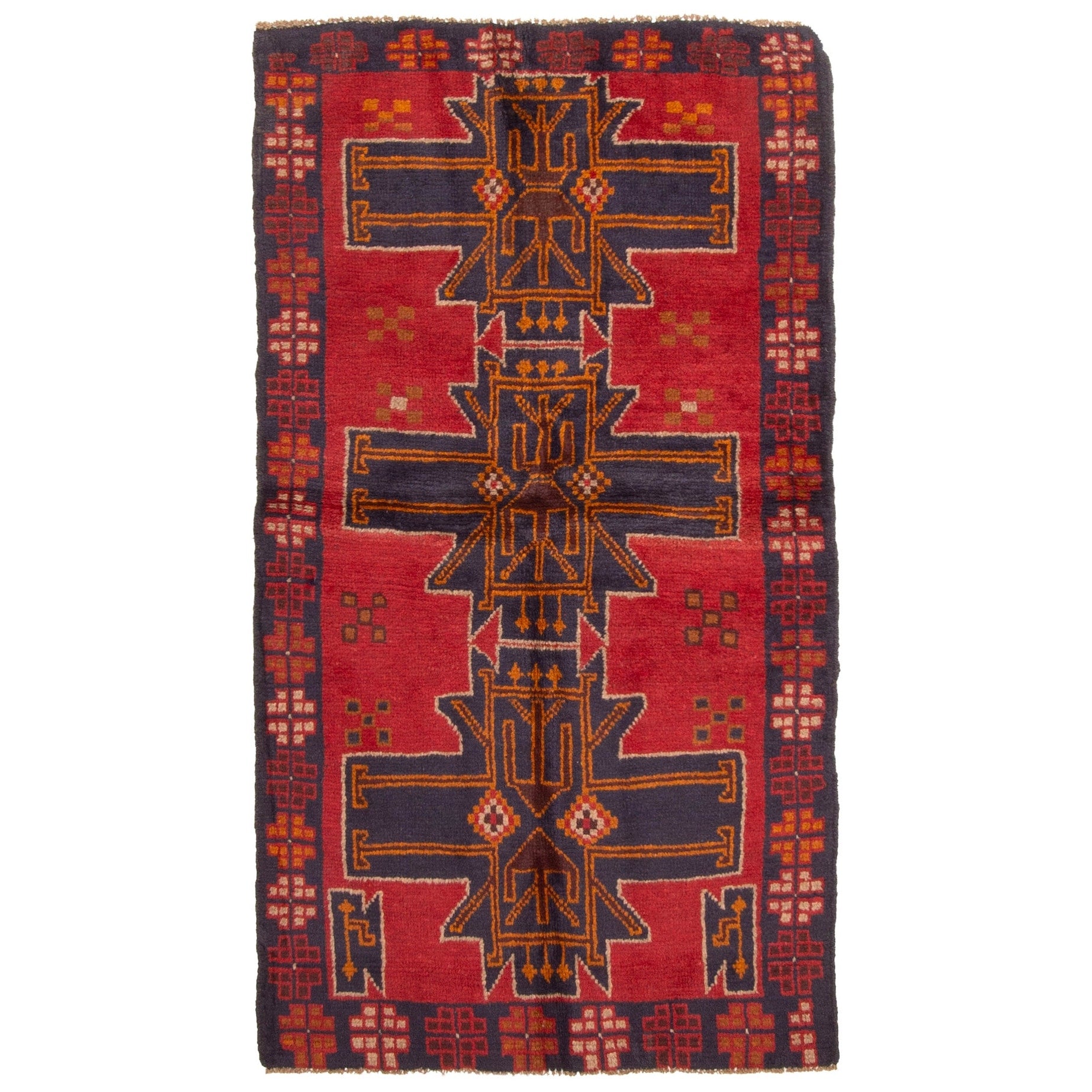Ecarpetgallery Hand Knotted Rizbaft Red Wool Rug 31 X 510