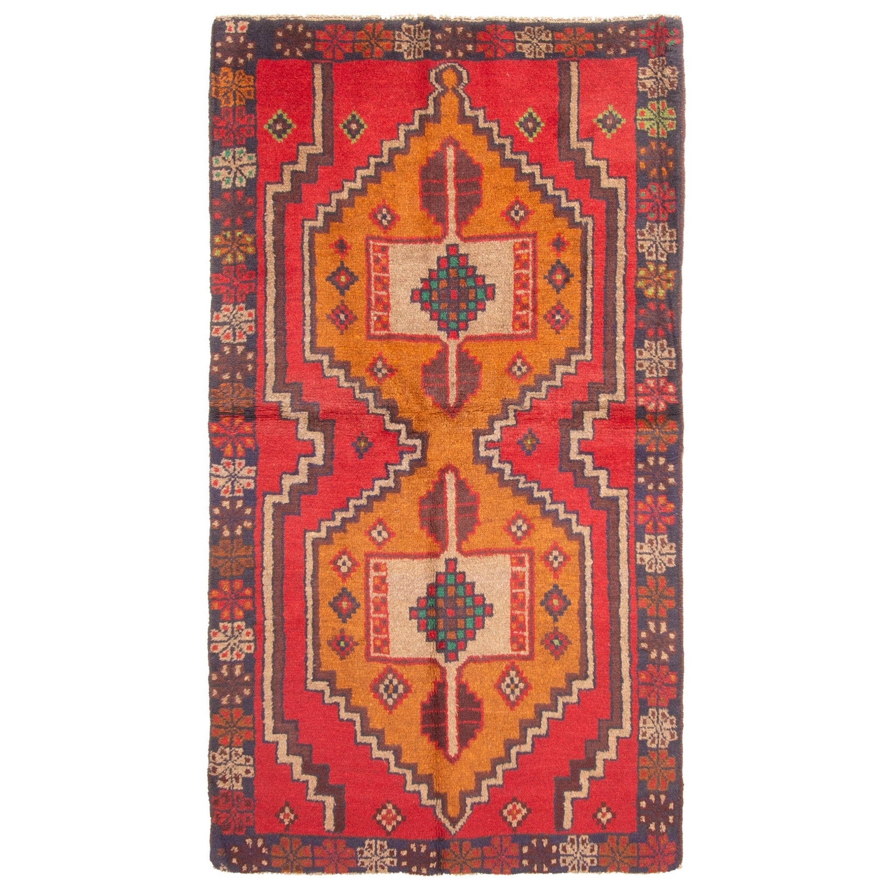 Ecarpetgallery Hand Knotted Rizbaft Red Wool Rug 33 X 511