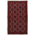 Hand Knotted Rizbaft Red Wool Rug 35 X 61 35 X 61
