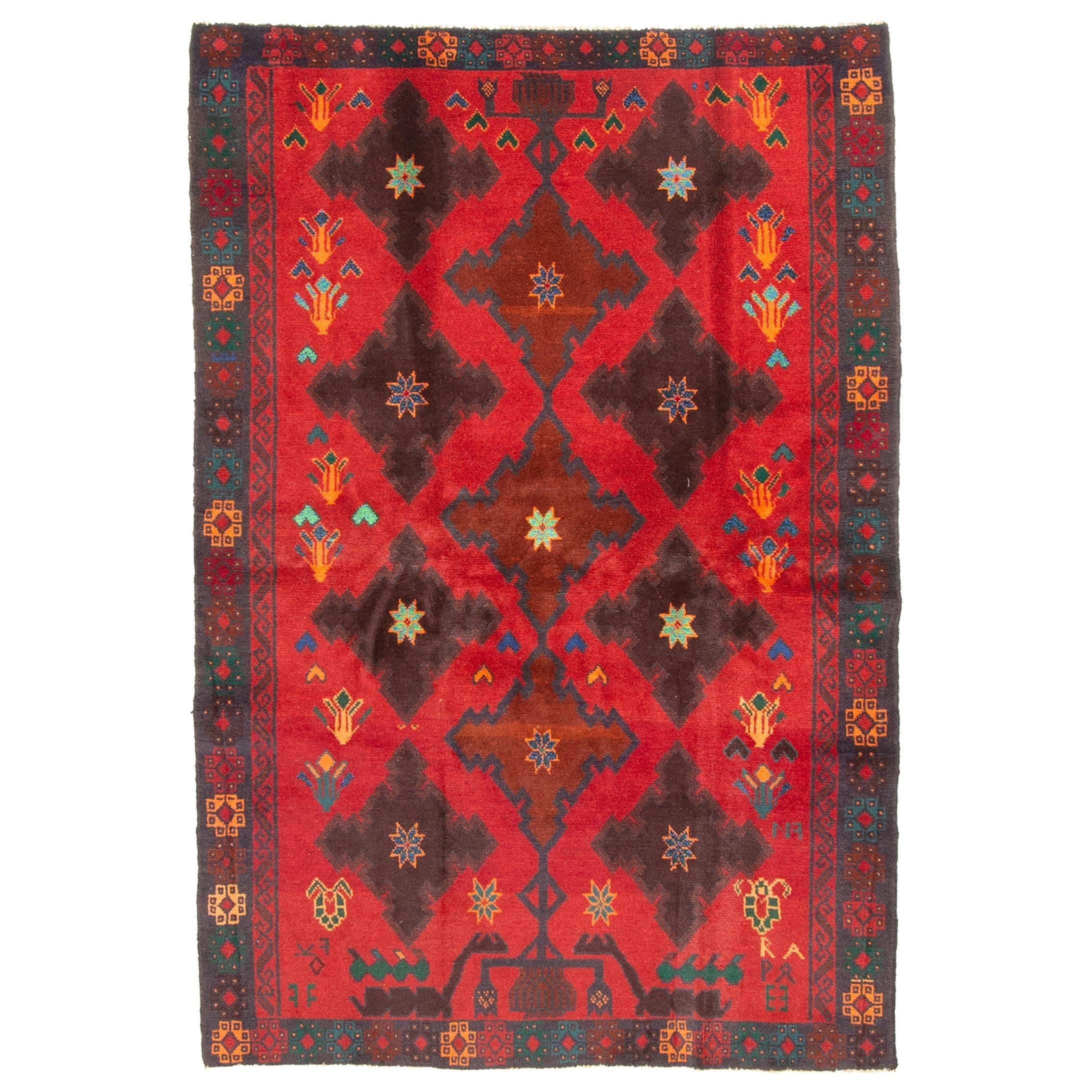 Ecarpetgallery Hand Knotted Rizbaft Red Wool Rug 310 X 59