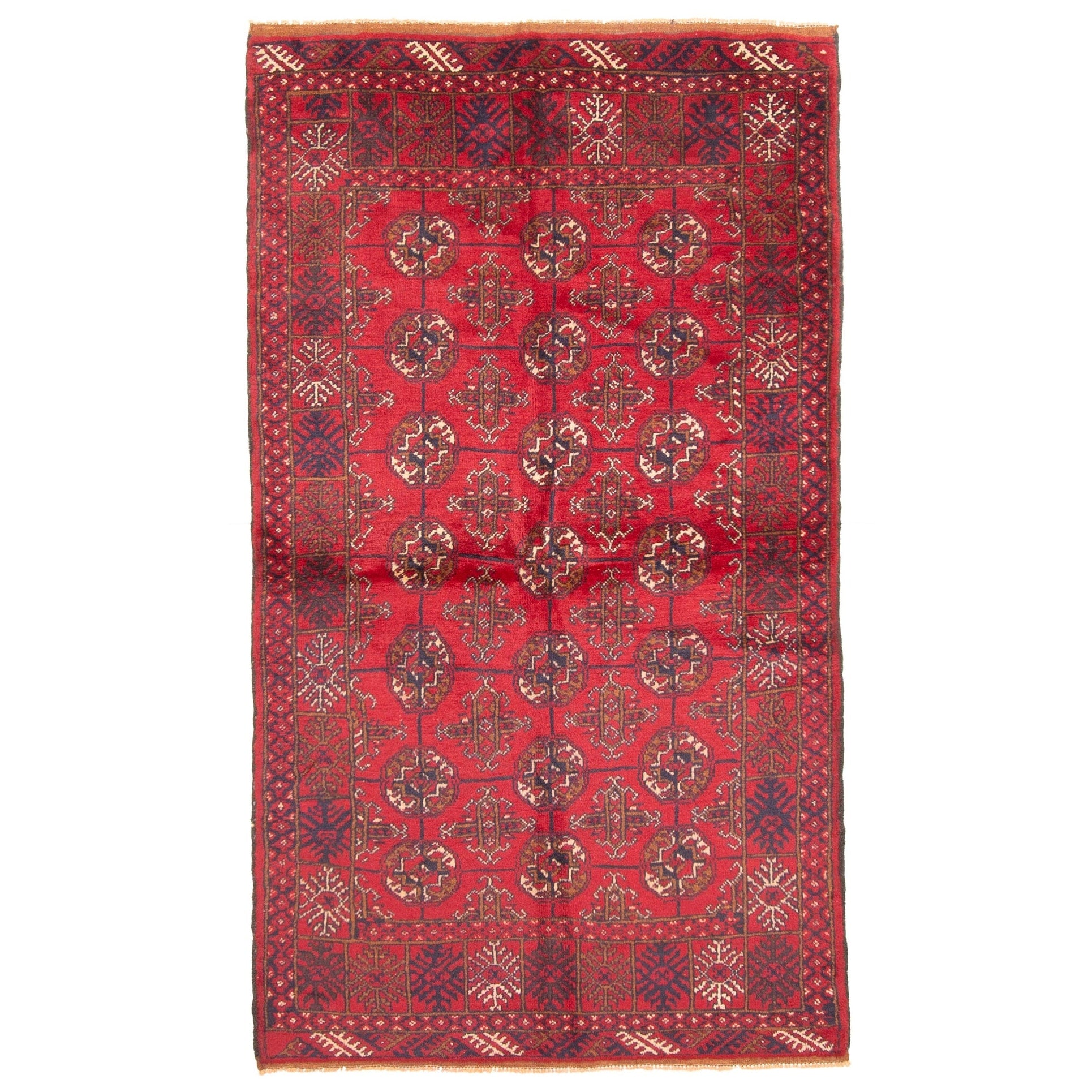 Ecarpetgallery Hand Knotted Rizbaft Red Wool Rug 38 X 67