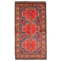 Ecarpetgallery Hand Knotted Rizbaft Red Wool Rug 37 X 66