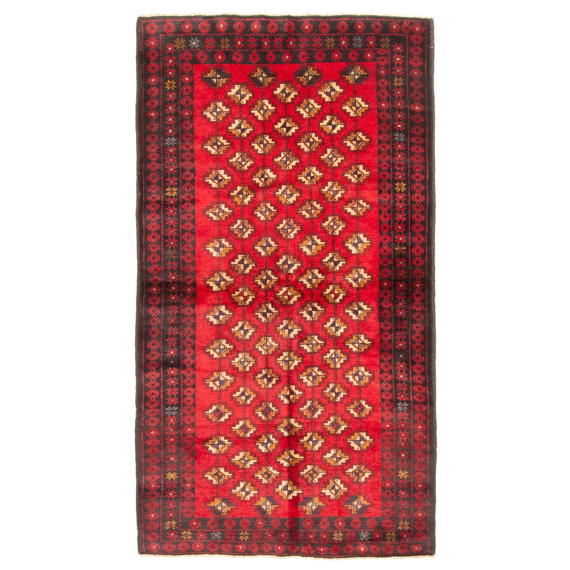 Ecarpetgallery Hand Knotted Rizbaft Red Wool Rug 33 X 510