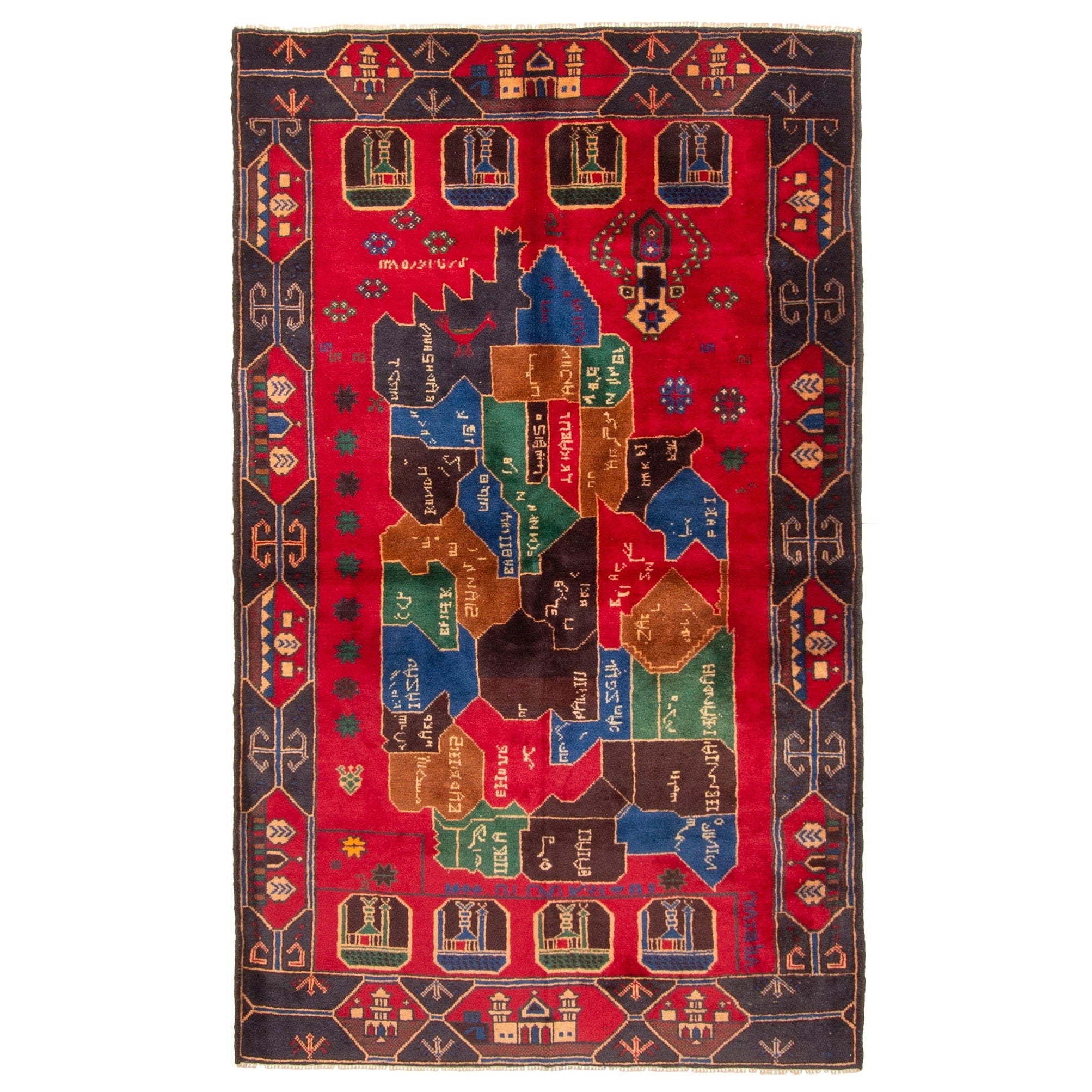 Ecarpetgallery Hand Knotted Rizbaft Red Wool Rug 36 X 511