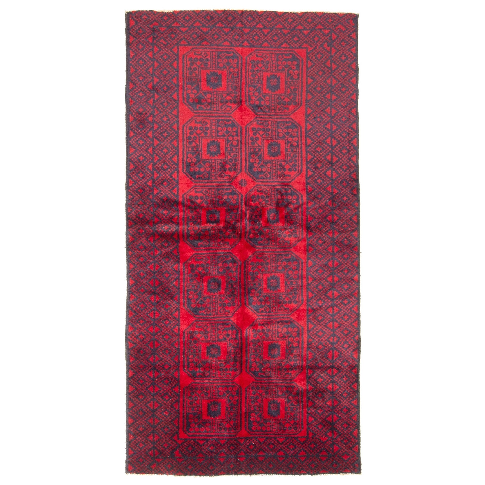 Ecarpetgallery Hand Knotted Rizbaft Red Wool Rug 32 X 65