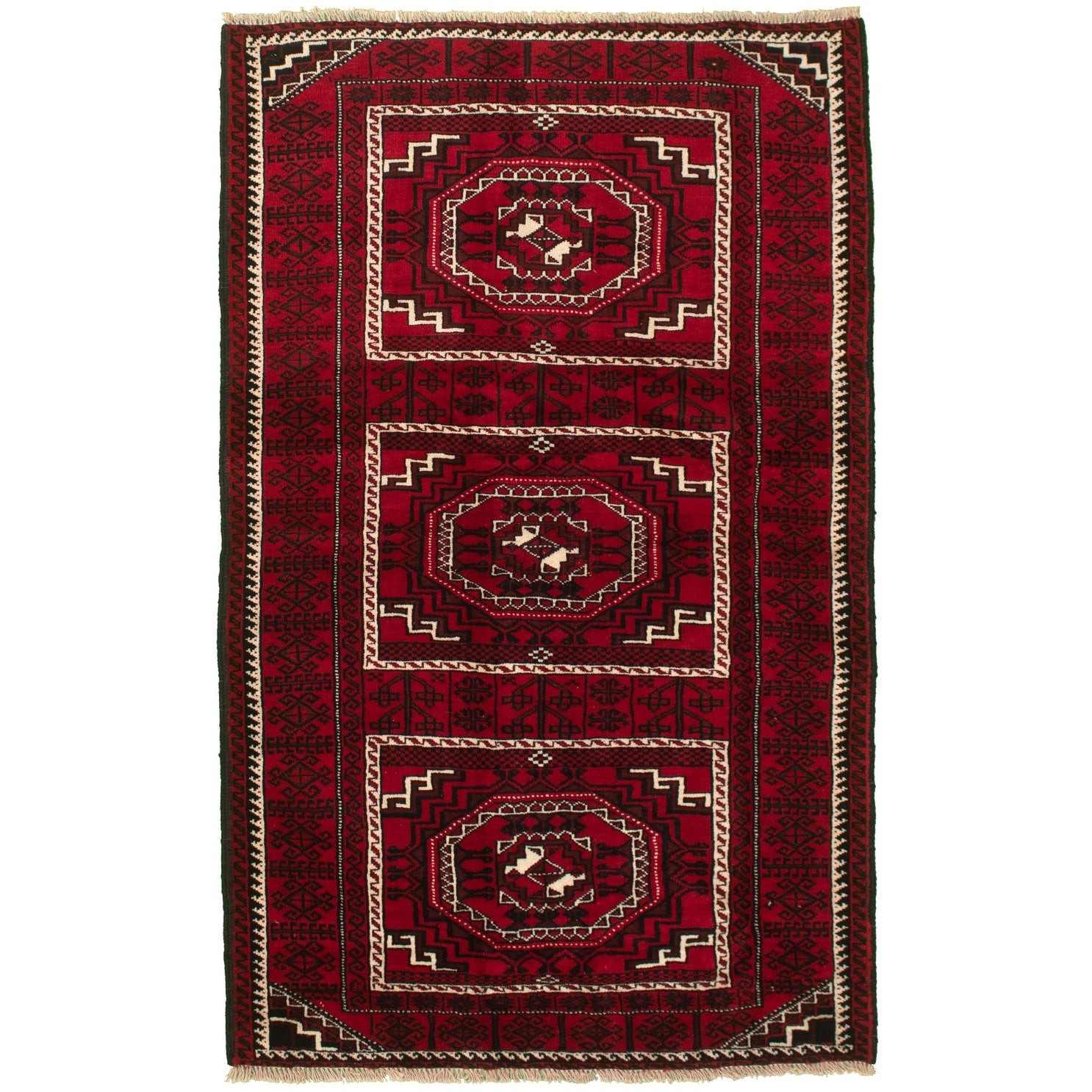 Hand Knotted Rizbaft Red Wool Rug 310 X 67 310 X 67