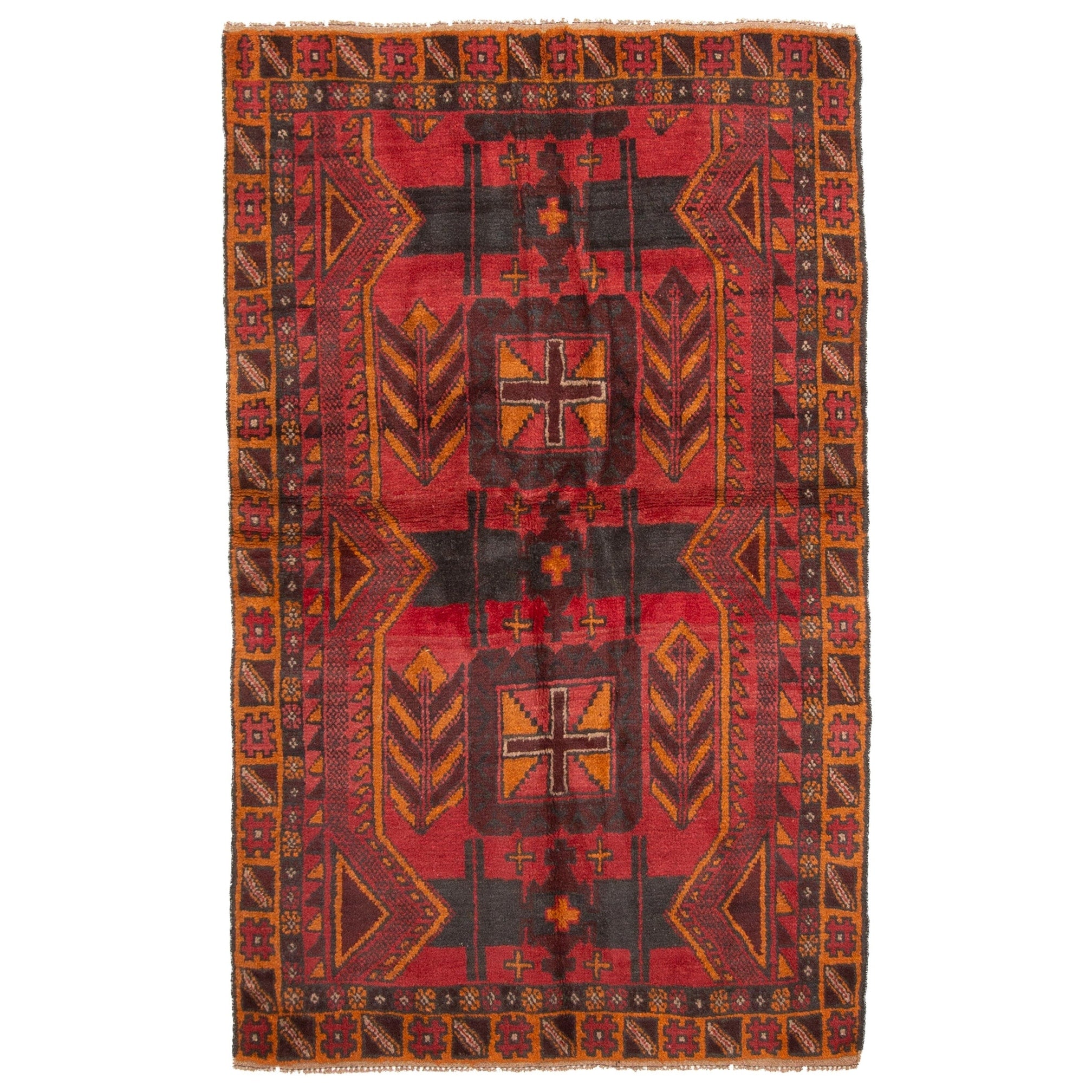 Ecarpetgallery Hand Knotted Rizbaft Red Wool Rug 38 X 511