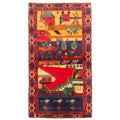 Ecarpetgallery Hand Knotted Rizbaft Red Wool Rug 35 X 65
