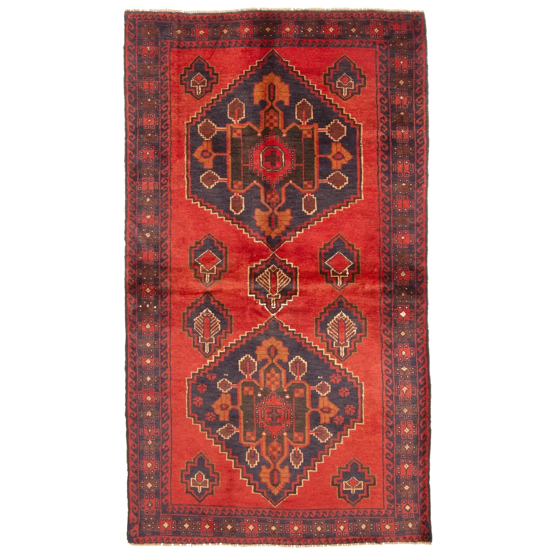 Ecarpetgallery Hand Knotted Rizbaft Red Wool Rug 33 X 61