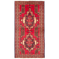 Ecarpetgallery Hand Knotted Rizbaft Red Wool Rug 37 X 68