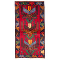 Ecarpetgallery Hand Knotted Rizbaft Red Wool Rug 35 X 67