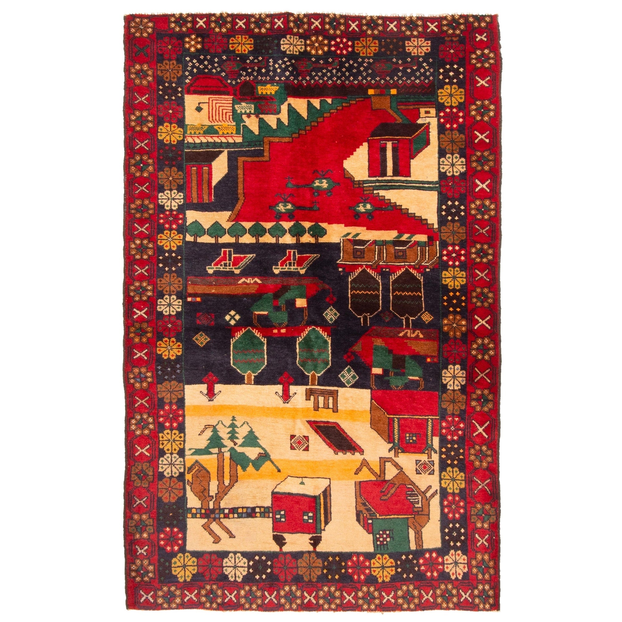 Ecarpetgallery Hand Knotted Rizbaft Red Wool Rug 310 X 510