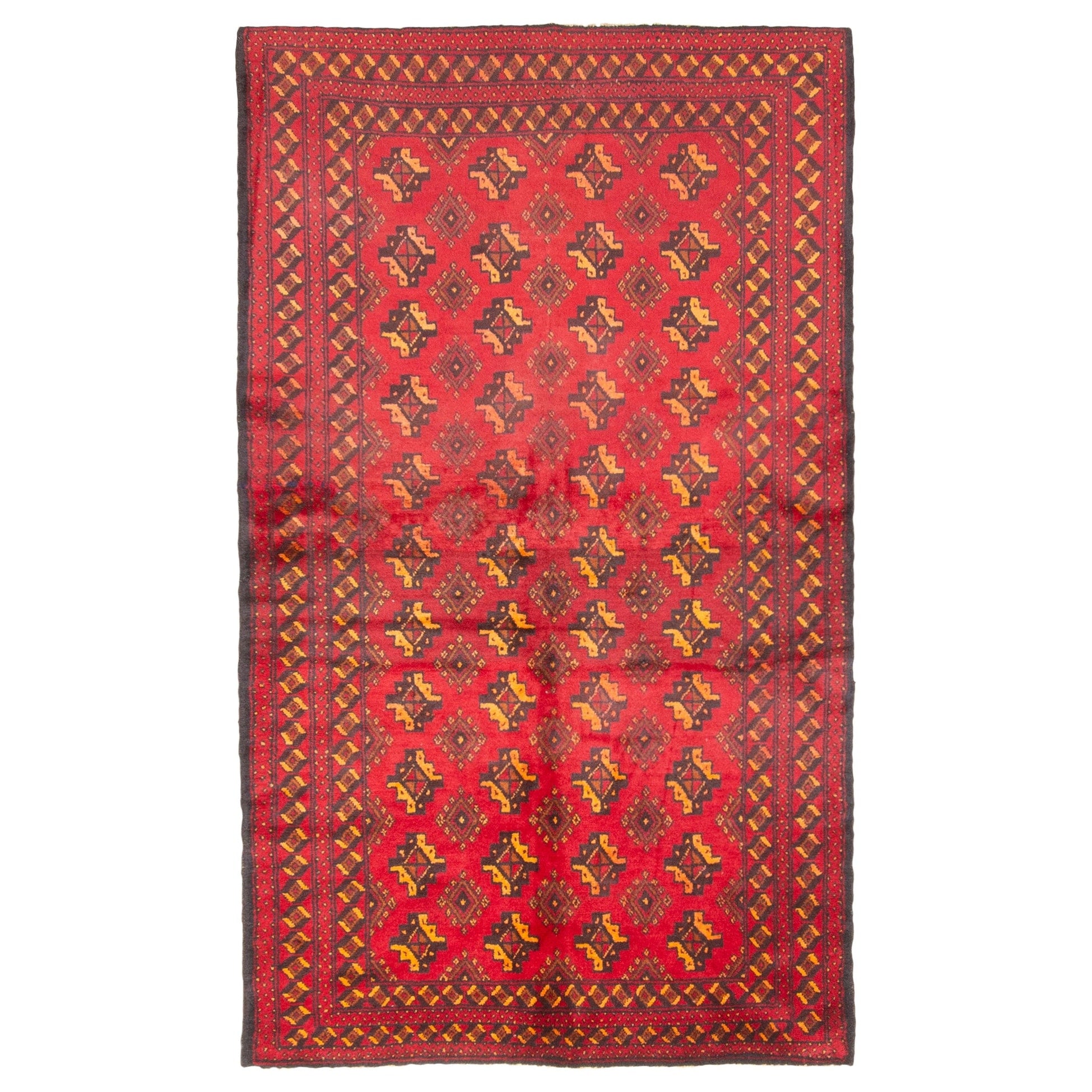 Ecarpetgallery Hand Knotted Rizbaft Red Wool Rug 36 X 60