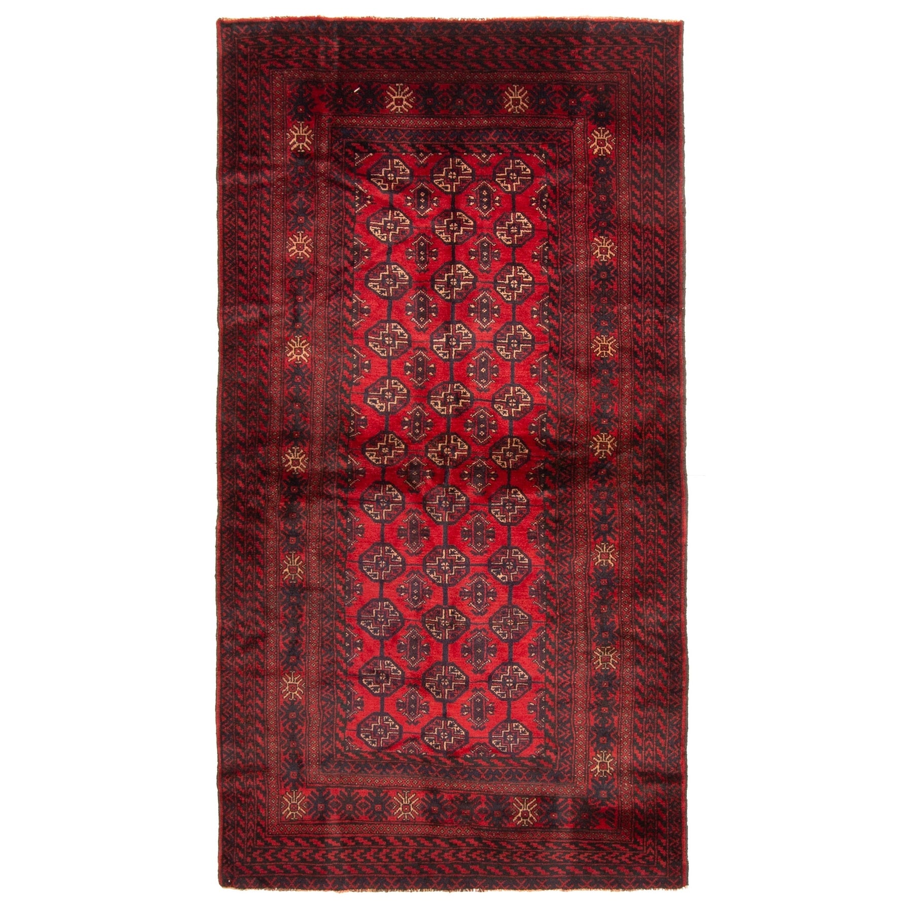 Ecarpetgallery Hand Knotted Rizbaft Red Wool Rug 310 X 73
