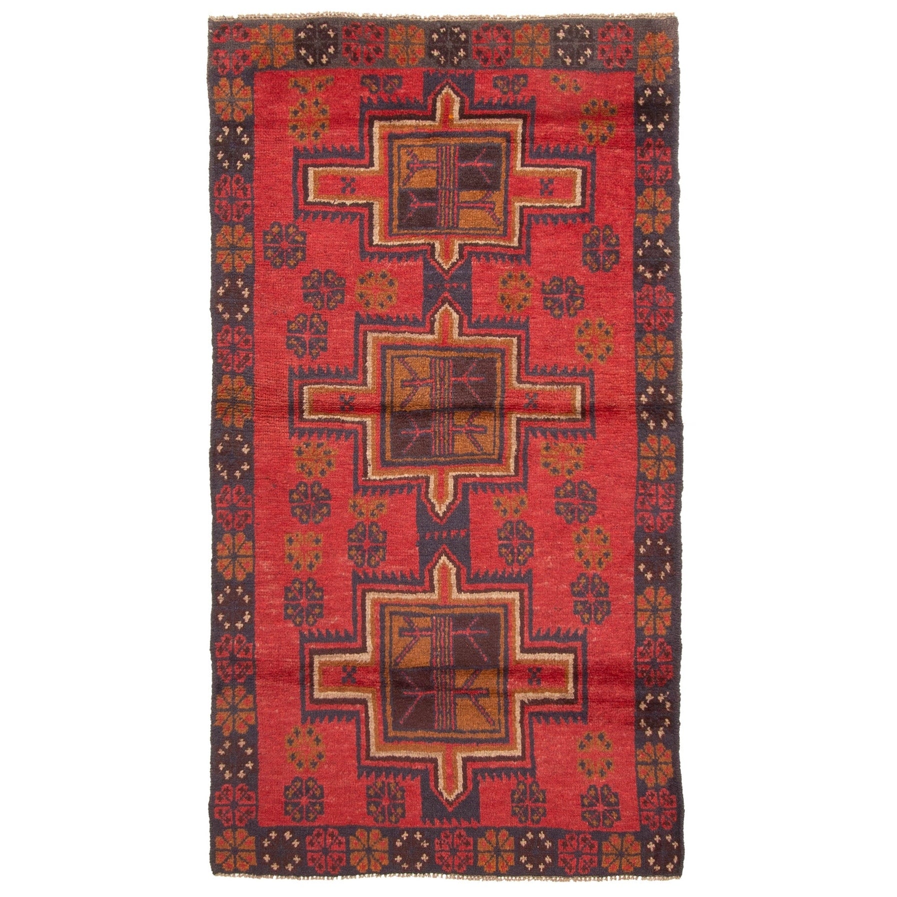 Ecarpetgallery Hand Knotted Rizbaft Red Wool Rug 33 X 511