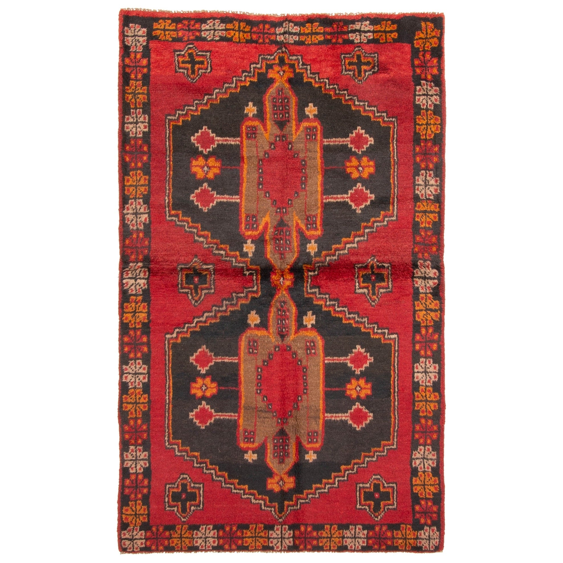 Ecarpetgallery Hand Knotted Rizbaft Red Wool Rug 37 X 510