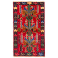 Ecarpetgallery Hand Knotted Rizbaft Red Wool Rug 37 X 63