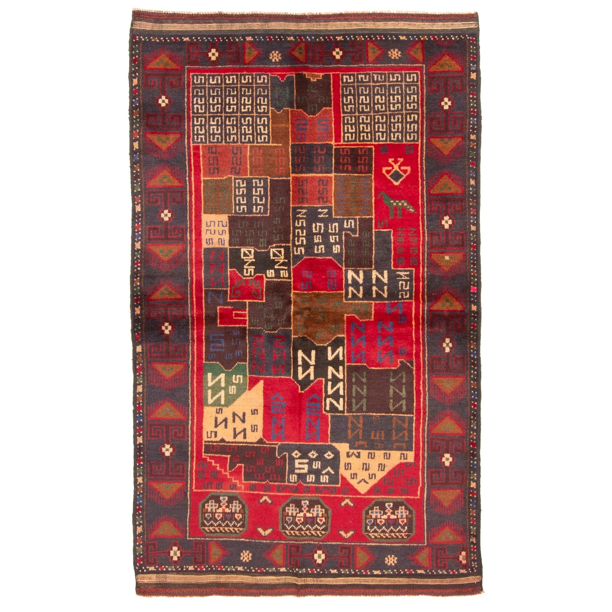Ecarpetgallery Hand Knotted Rizbaft Red Wool Rug 36 X 511
