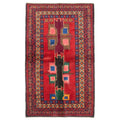 Ecarpetgallery Hand Knotted Rizbaft Red Wool Rug 35 X 58