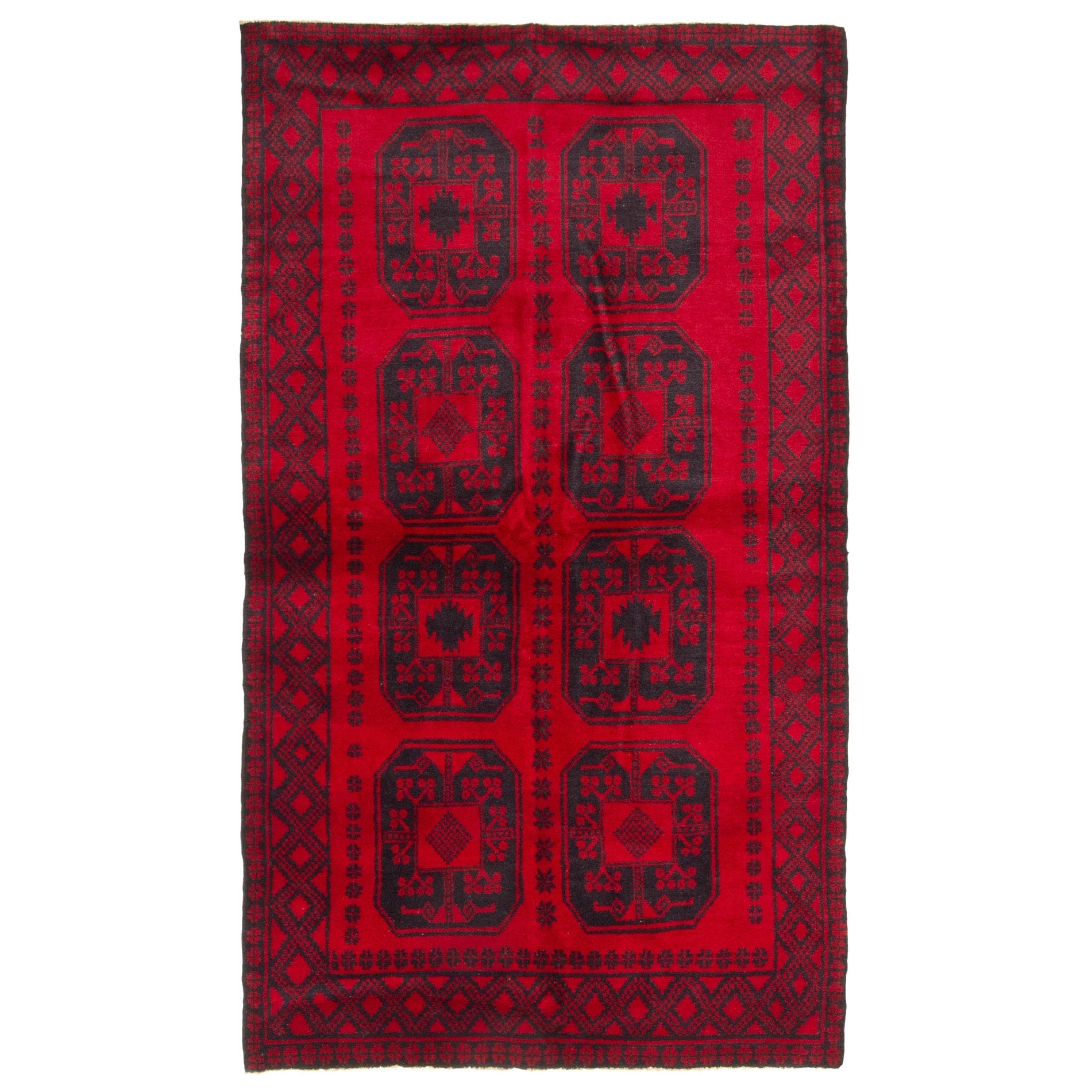 Ecarpetgallery Hand Knotted Rizbaft Red Wool Rug 310 X 67