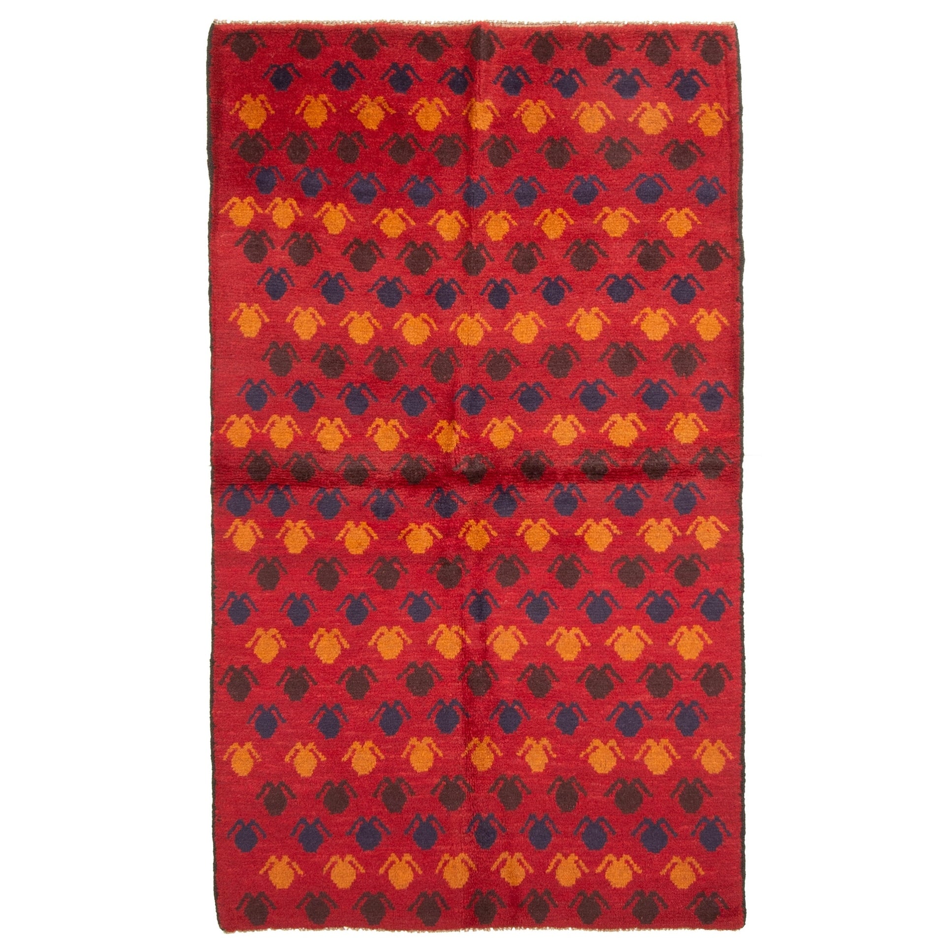 Ecarpetgallery Hand Knotted Rizbaft Red Wool Rug 38 X 65