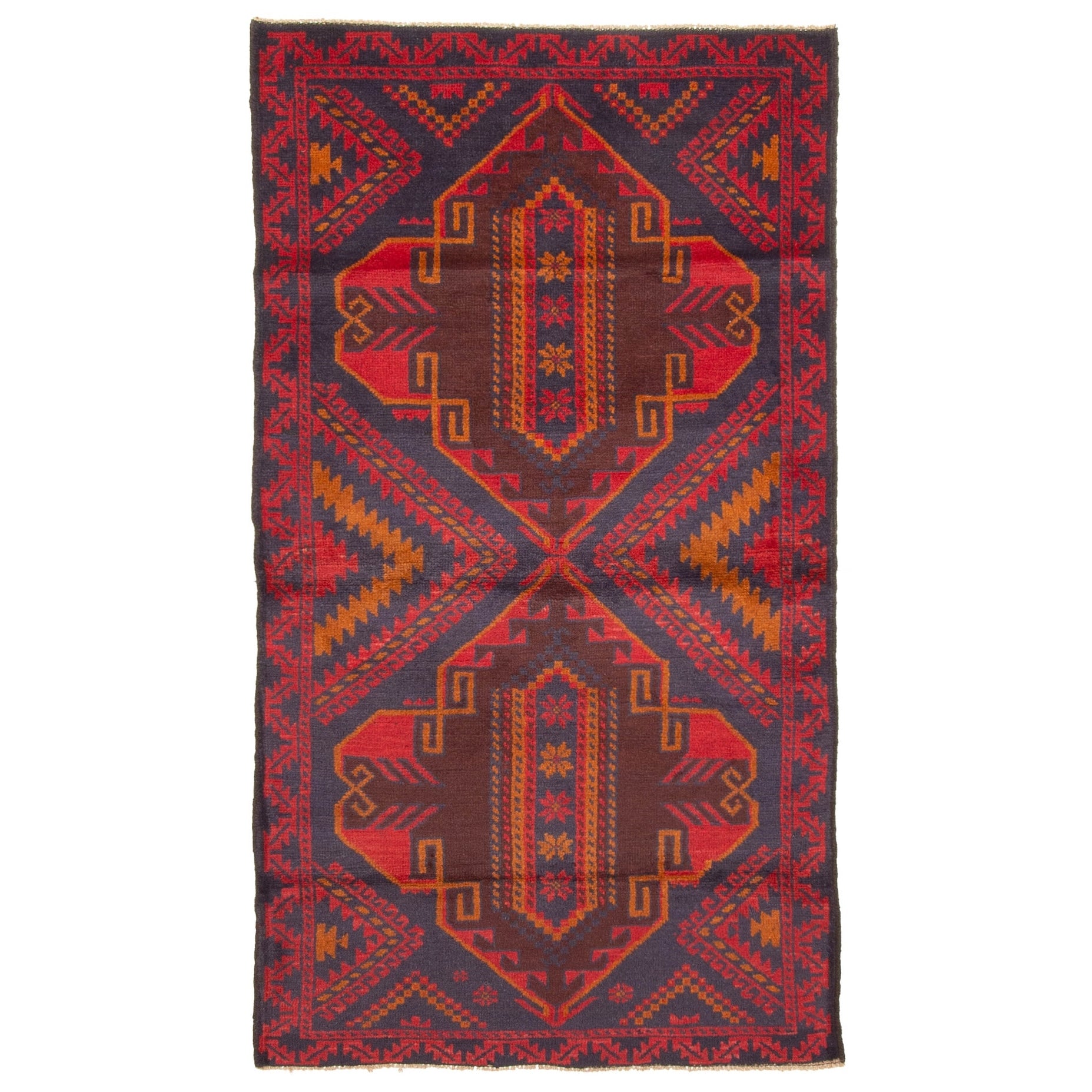 Ecarpetgallery Hand Knotted Rizbaft Red Wool Rug 33 X 61