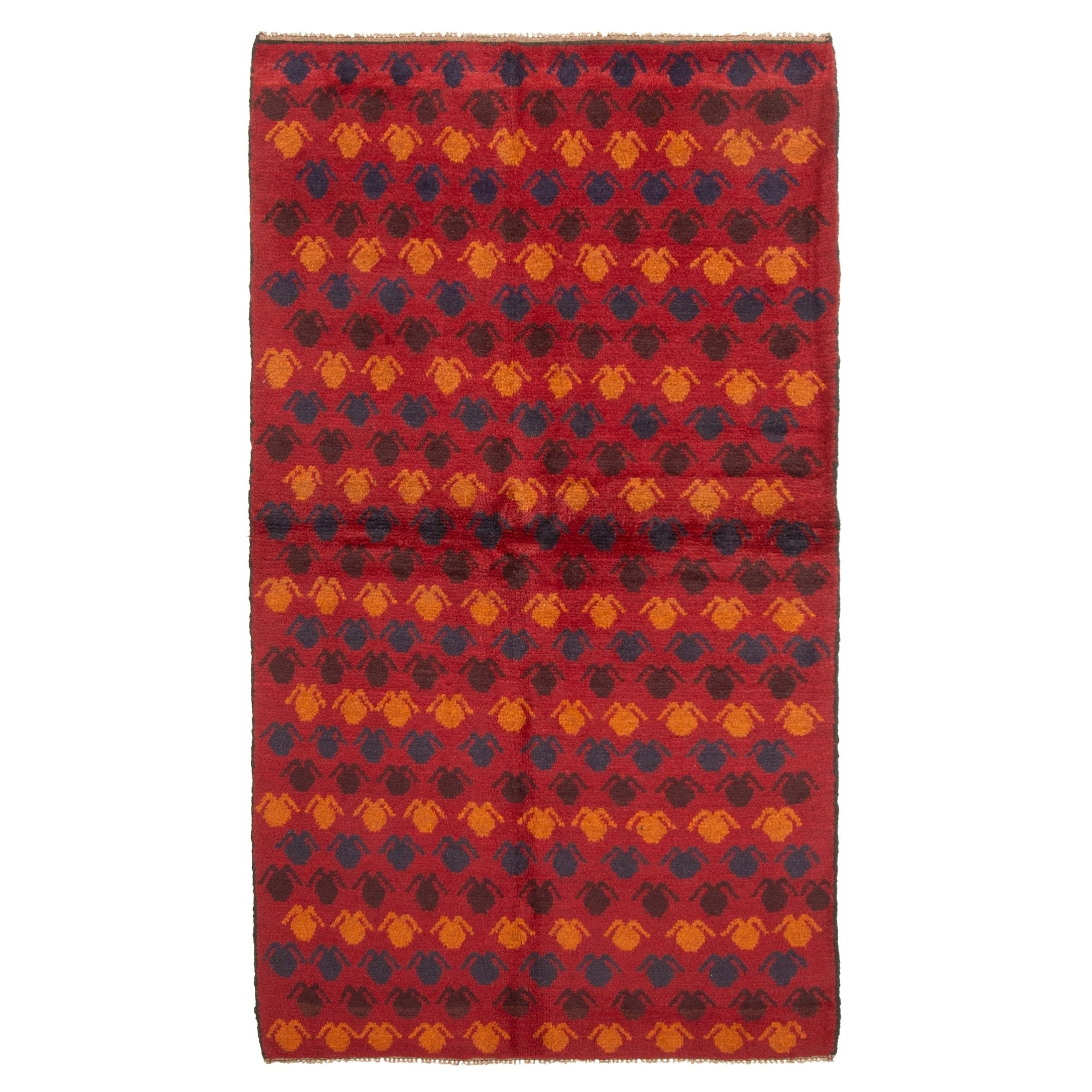 Ecarpetgallery Hand Knotted Rizbaft Red Wool Rug 35 X 63
