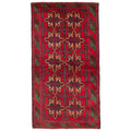 Ecarpetgallery Hand Knotted Rizbaft Red Wool Rug 36 X 66