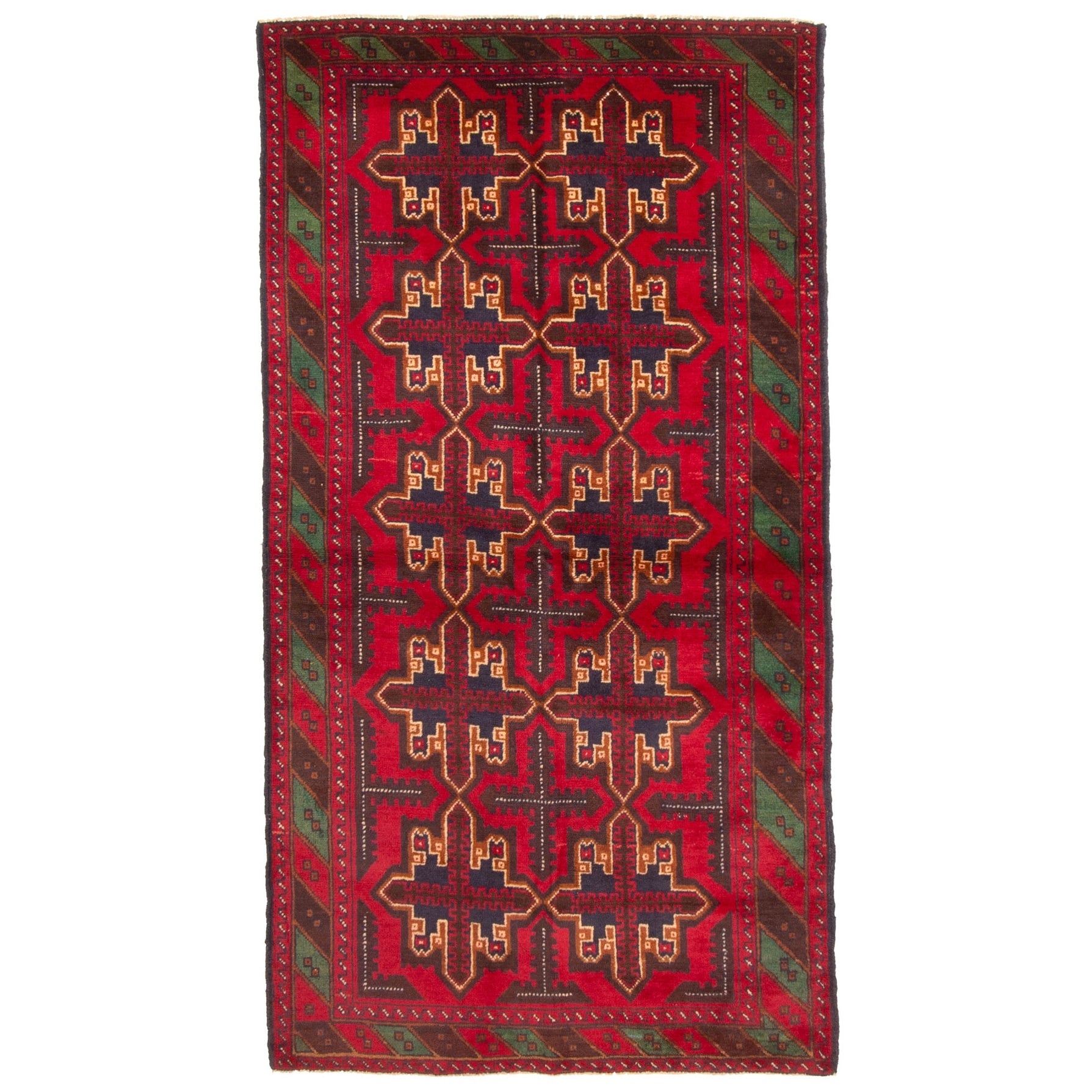 Ecarpetgallery Hand Knotted Rizbaft Red Wool Rug 36 X 66