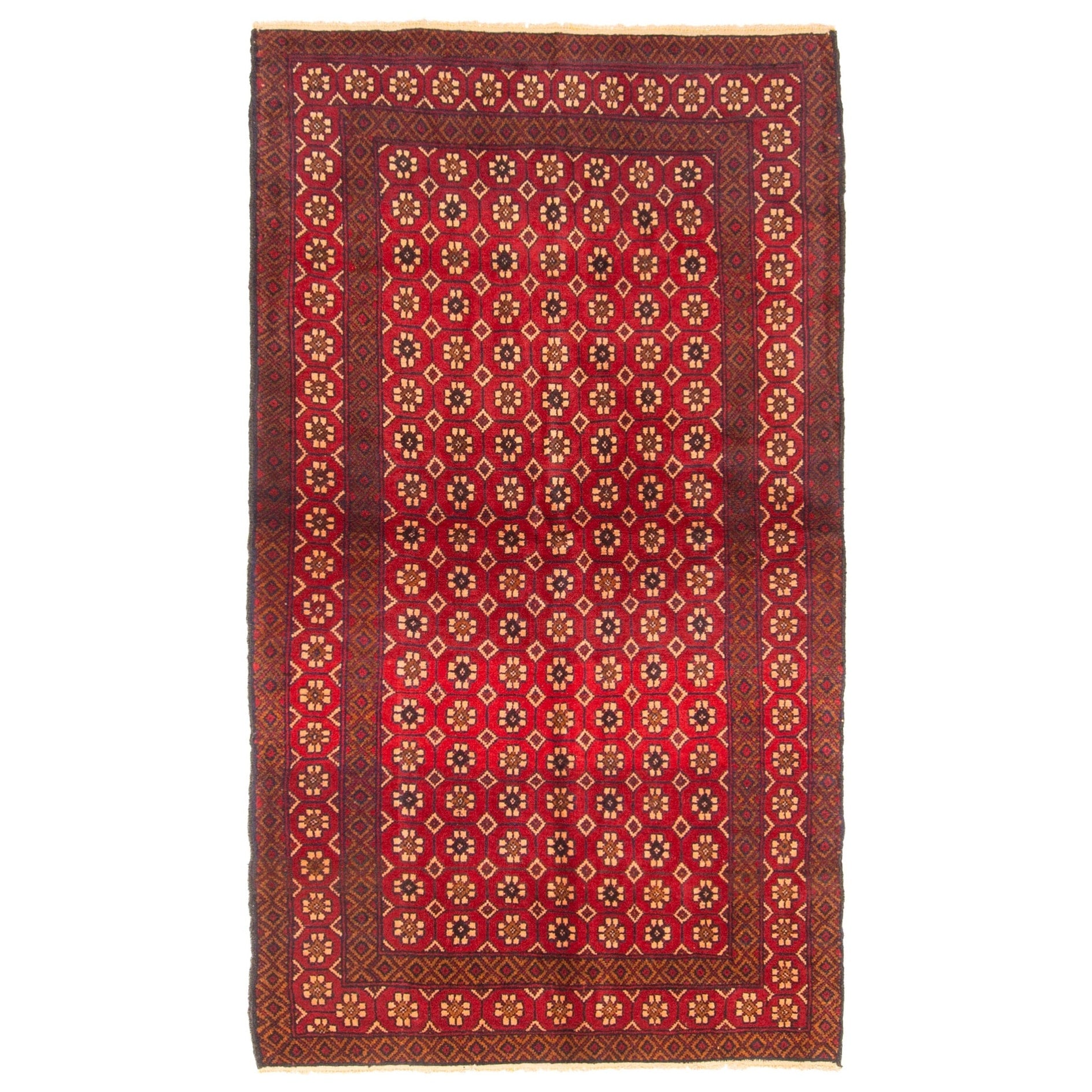Ecarpetgallery Hand Knotted Rizbaft Red Wool Rug 34 X 58