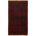 Hand Knotted Rizbaft Red Wool Rug 35 X 63 35 X 63