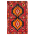 Ecarpetgallery Hand Knotted Rizbaft Red Wool Rug 37 X 62