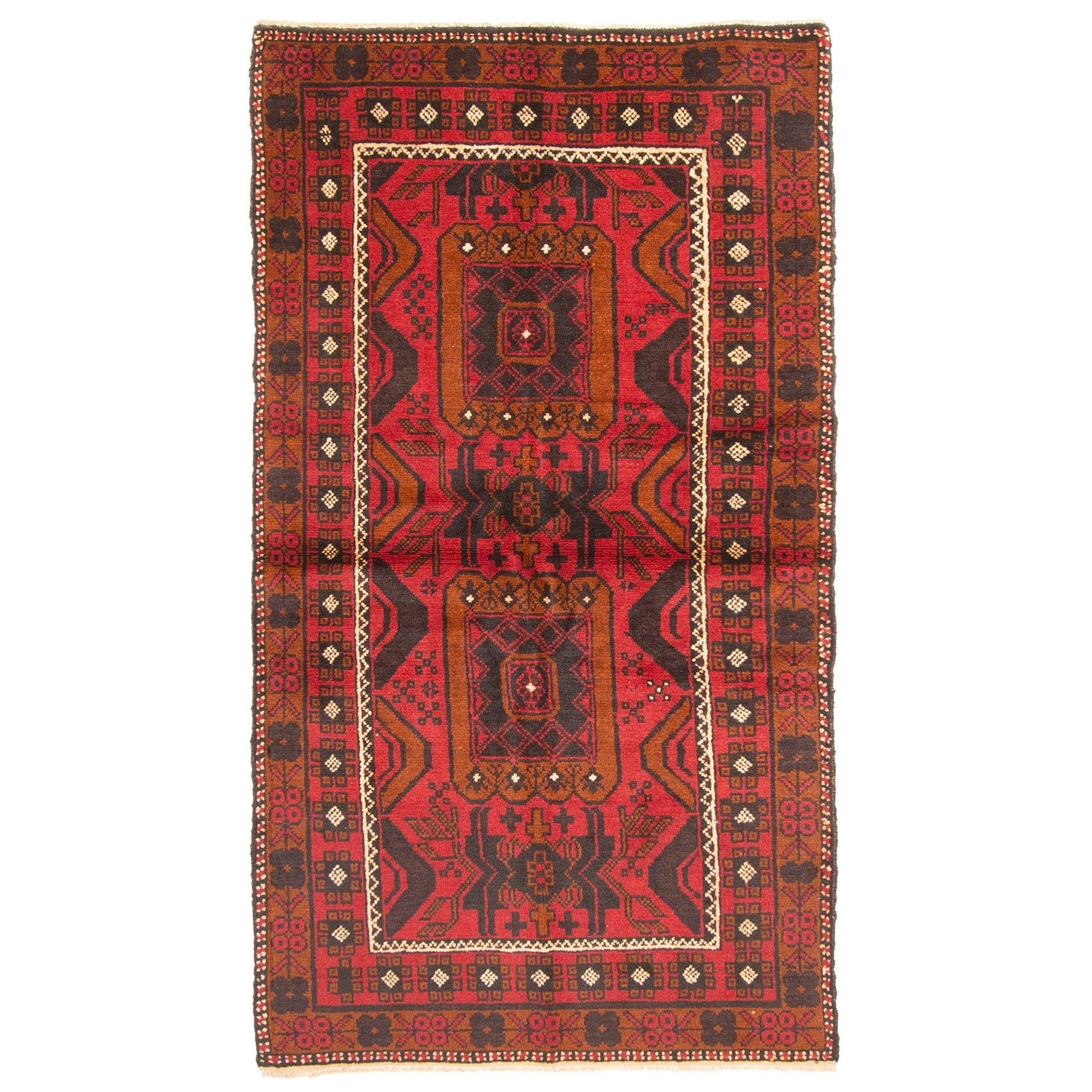 Ecarpetgallery Hand Knotted Rizbaft Red Wool Rug 32 X 511