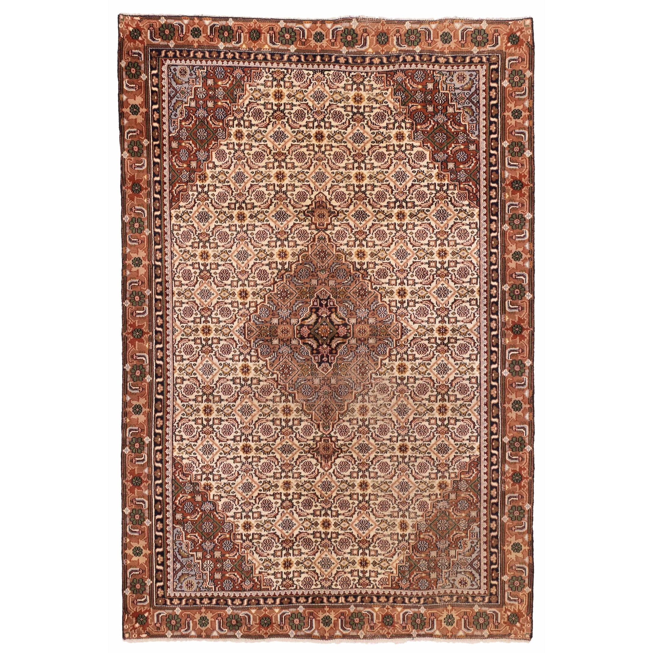 Ecarpetgallery Hand Knotted Royal Mahal Cream Wool Rug 50 X 77