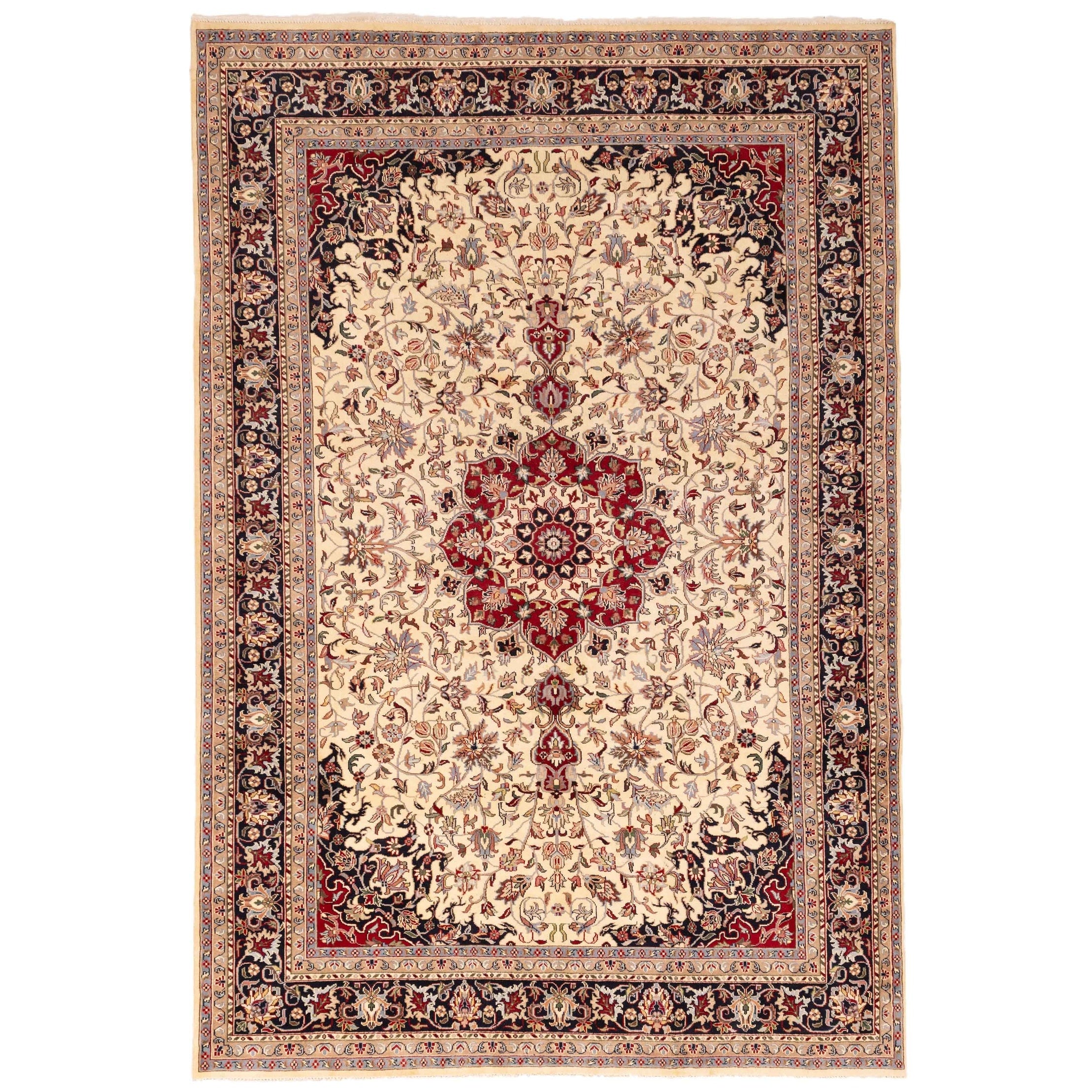 Ecarpetgallery Hand Knotted Royal Mahal Cream Wool Rug 81 X 1111